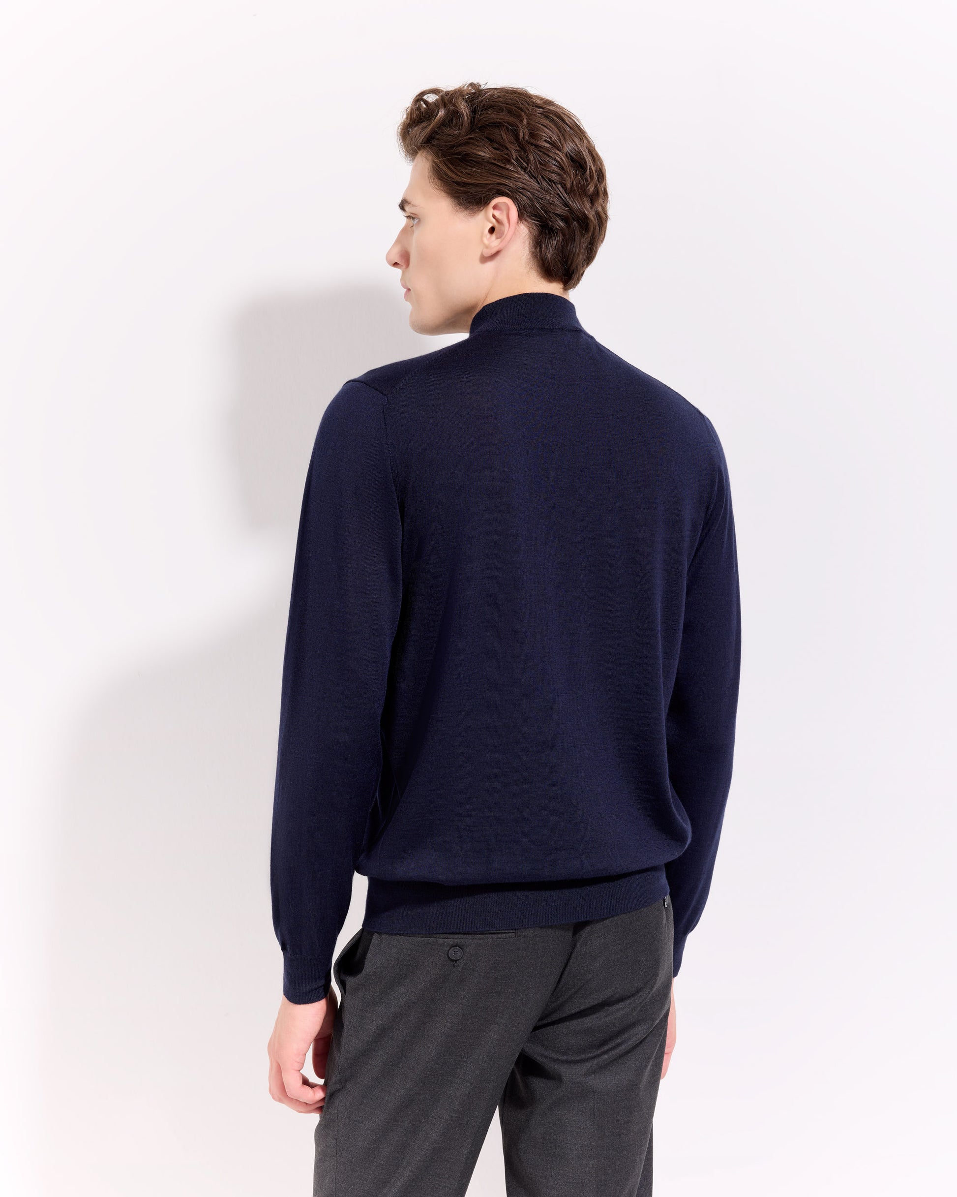 Lupetto lana seta cashmere blu navy