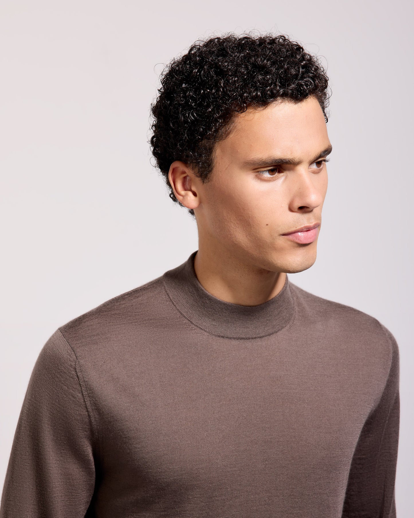 Lupetto lana seta cashmere cacao