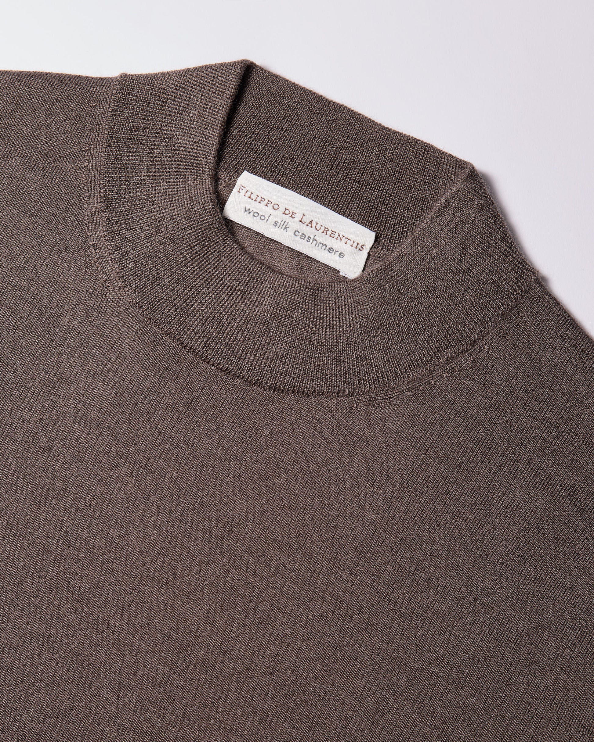Lupetto lana seta cashmere cacao