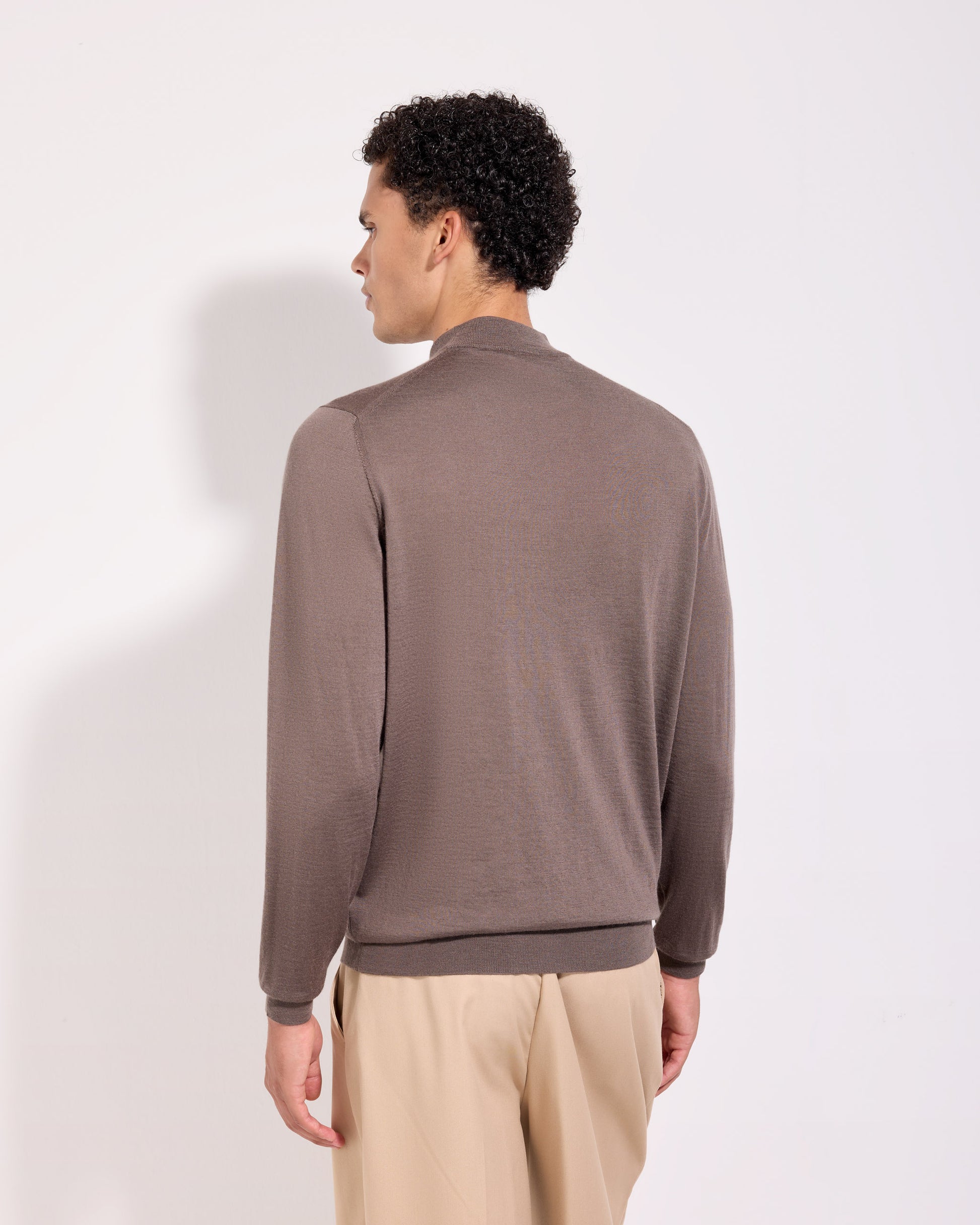 Lupetto lana seta cashmere cacao