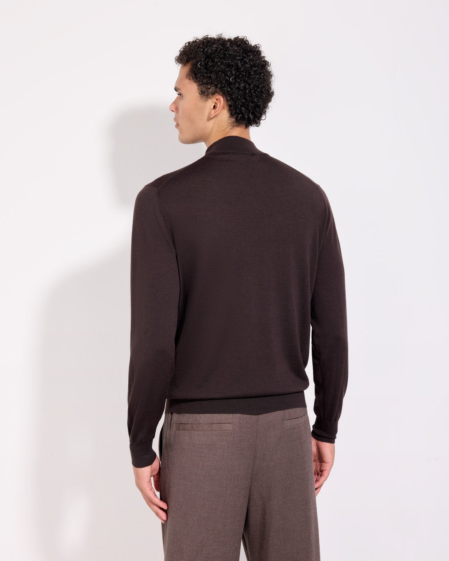 Lupetto lana seta cashmere caffè