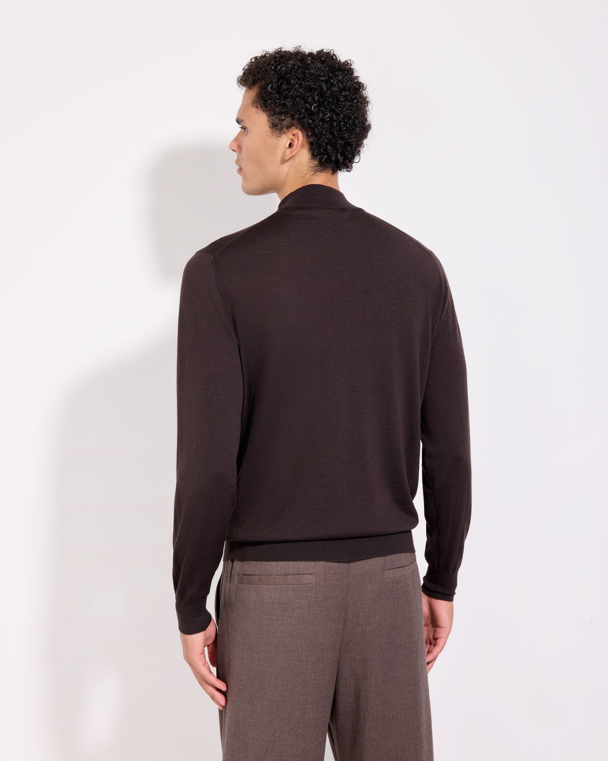 Lupetto lana seta cashmere caffè