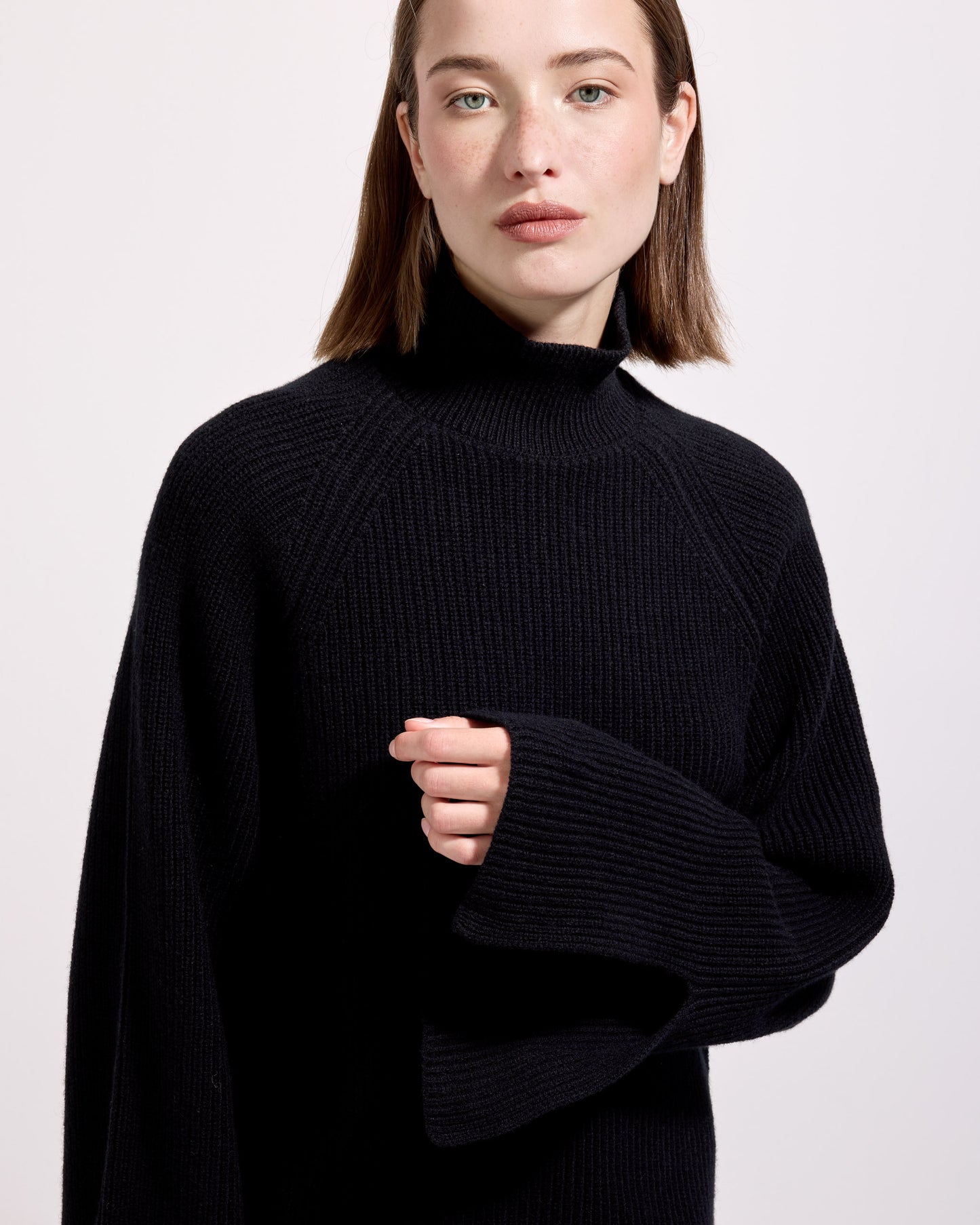 Lupetto punto pannocchia lana cashmere nero 