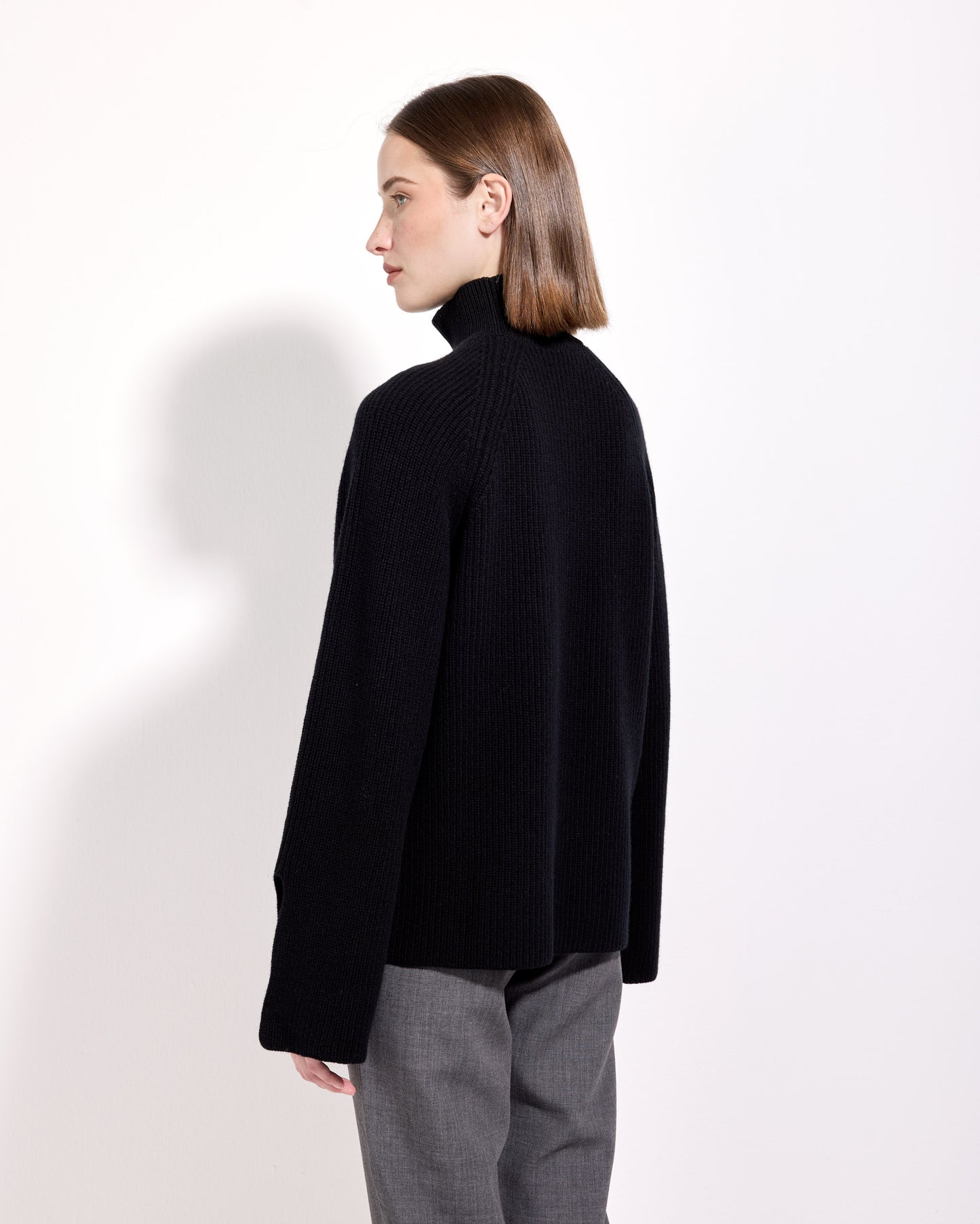 Lupetto punto pannocchia lana cashmere nero 