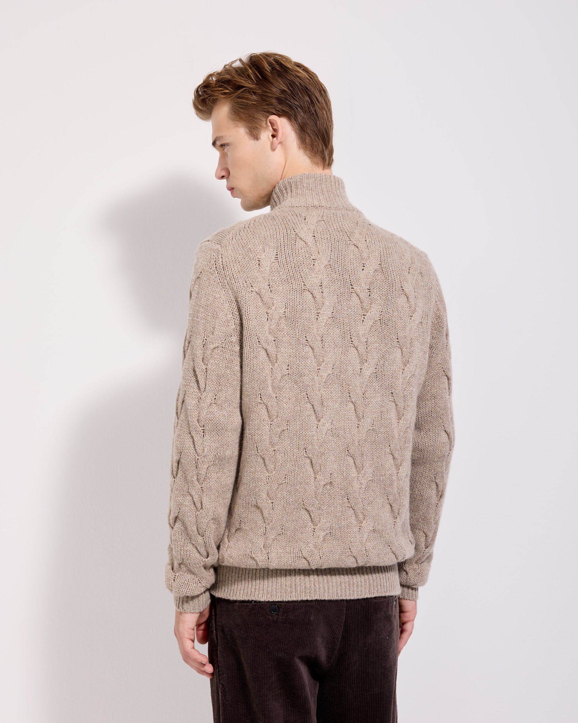 Fullzip trecce cashmere corda