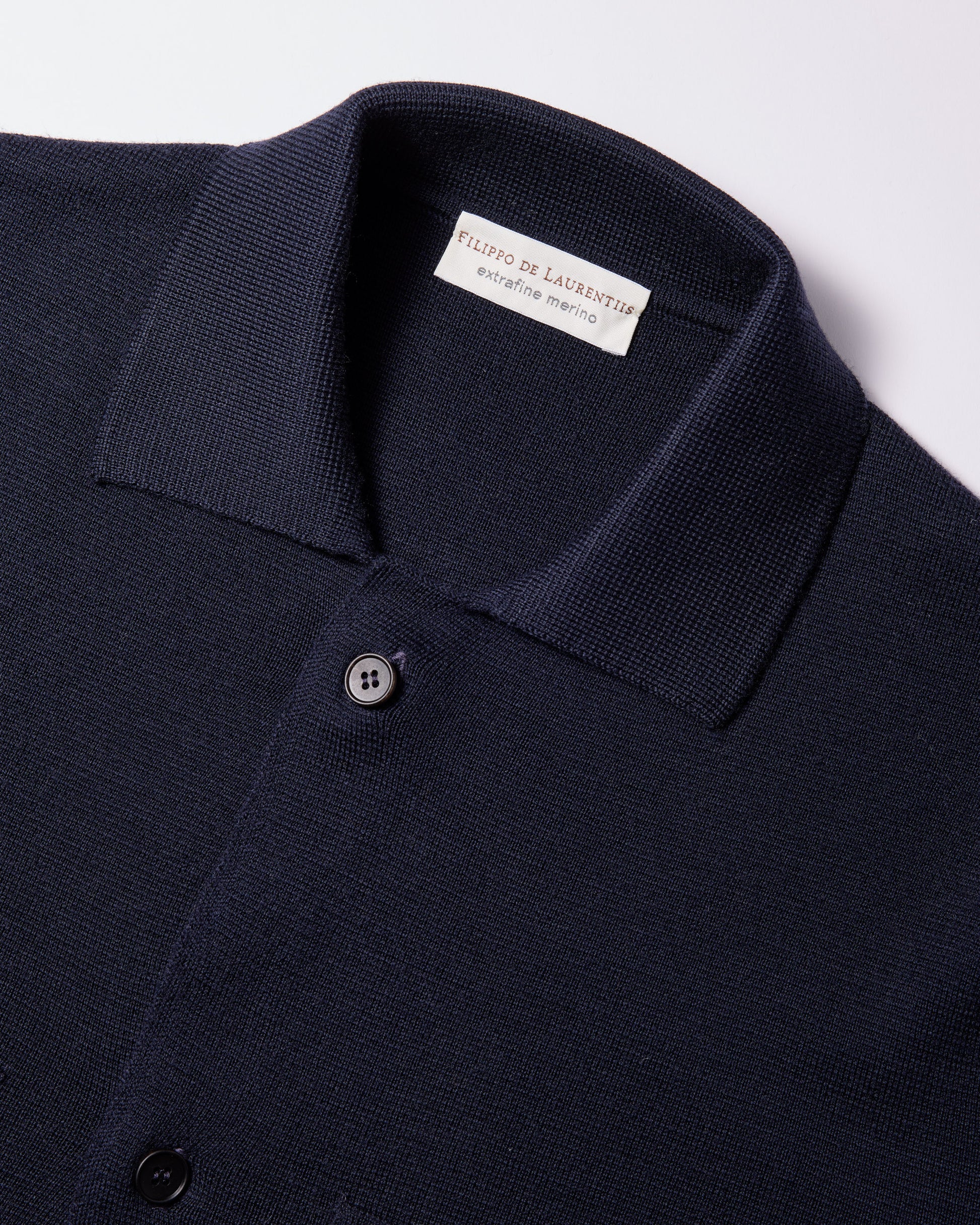 Overshirt punto milano lana merino blu navy