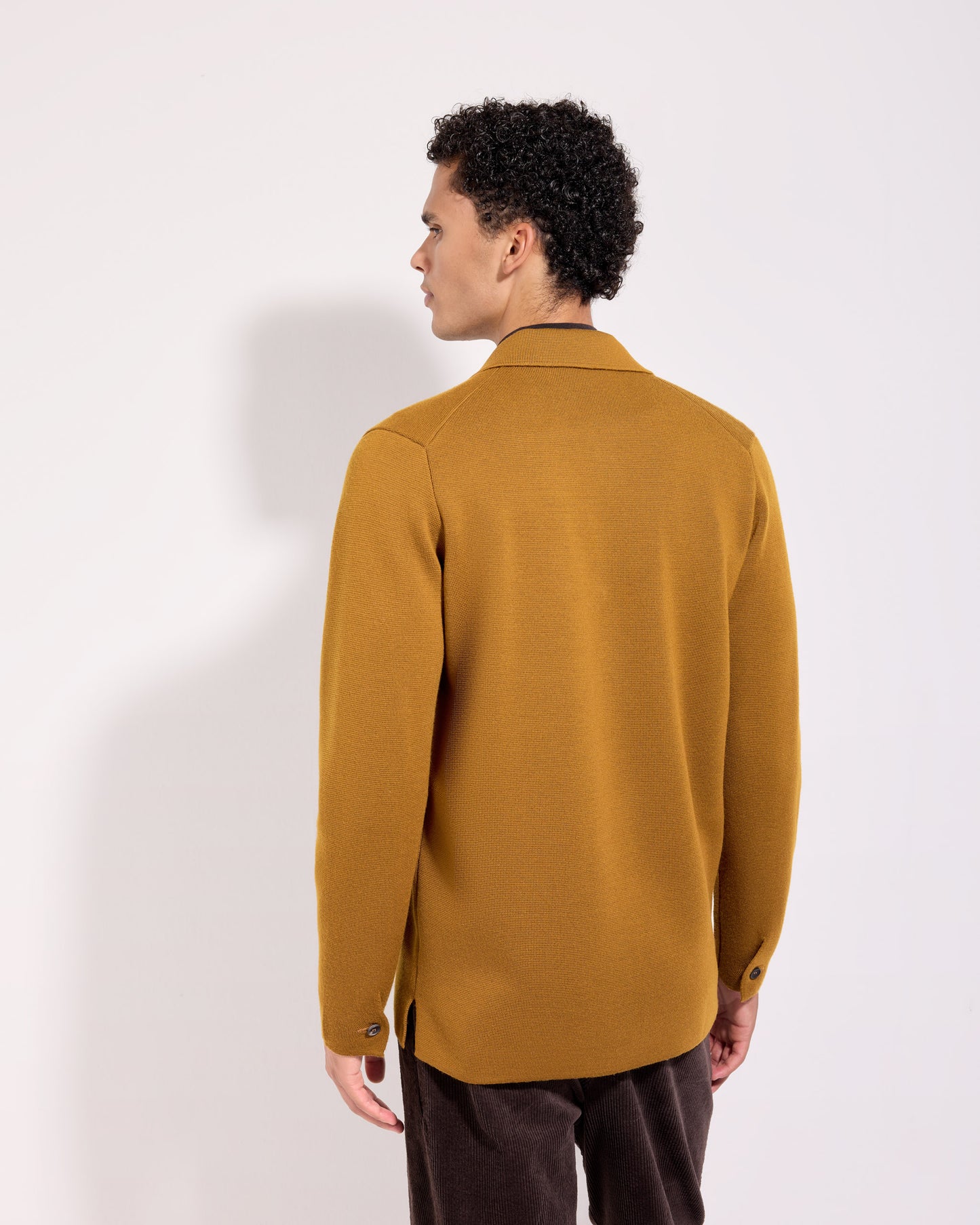 Overshirt punto milano lana merino cannella