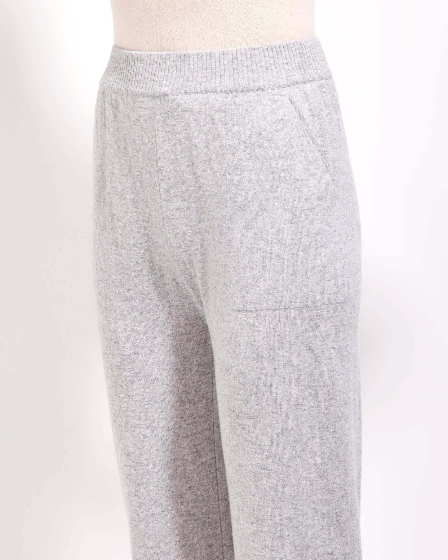 Pantalone lana cashmere seta grigio perla