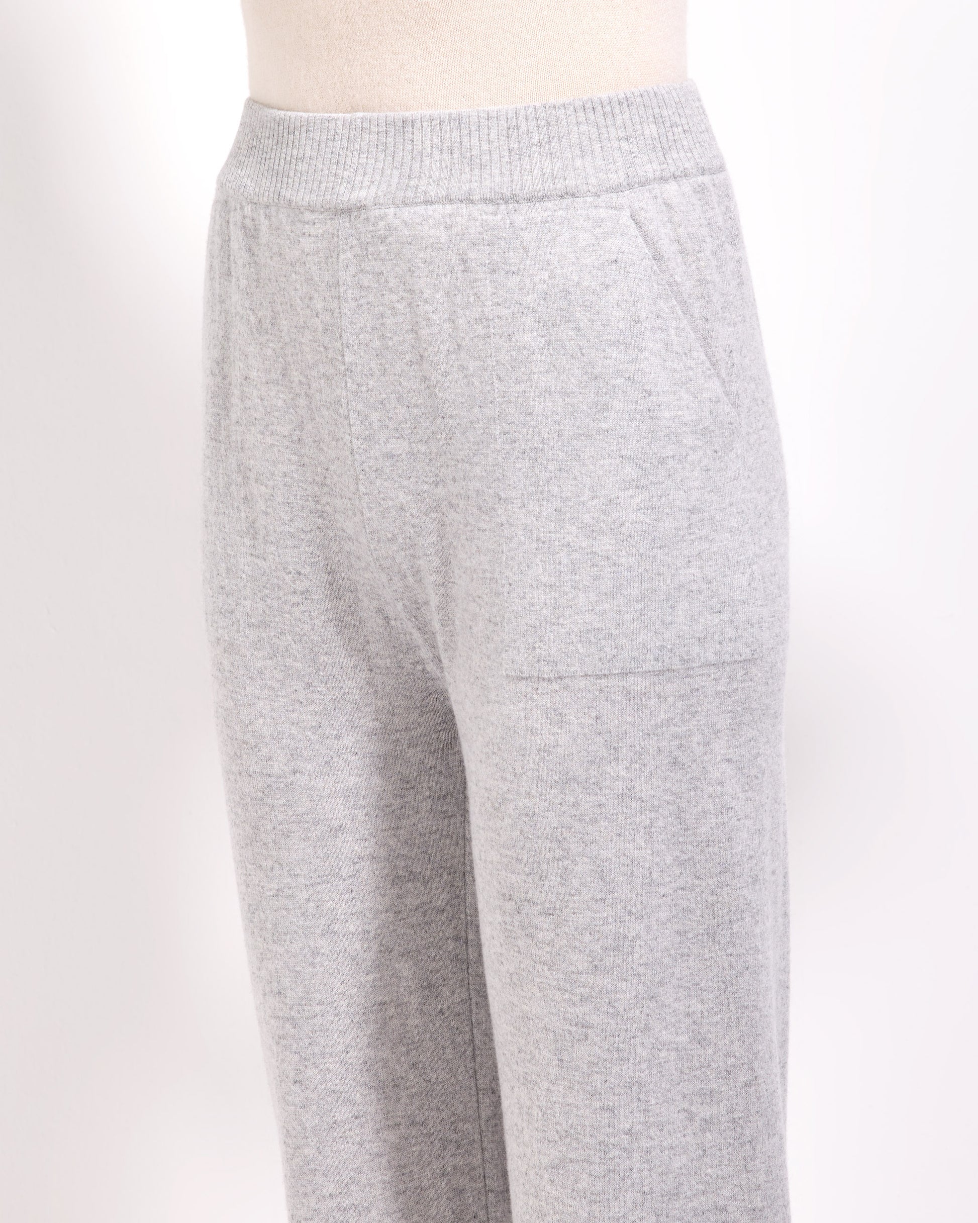 Pantalone lana cashmere seta grigio perla