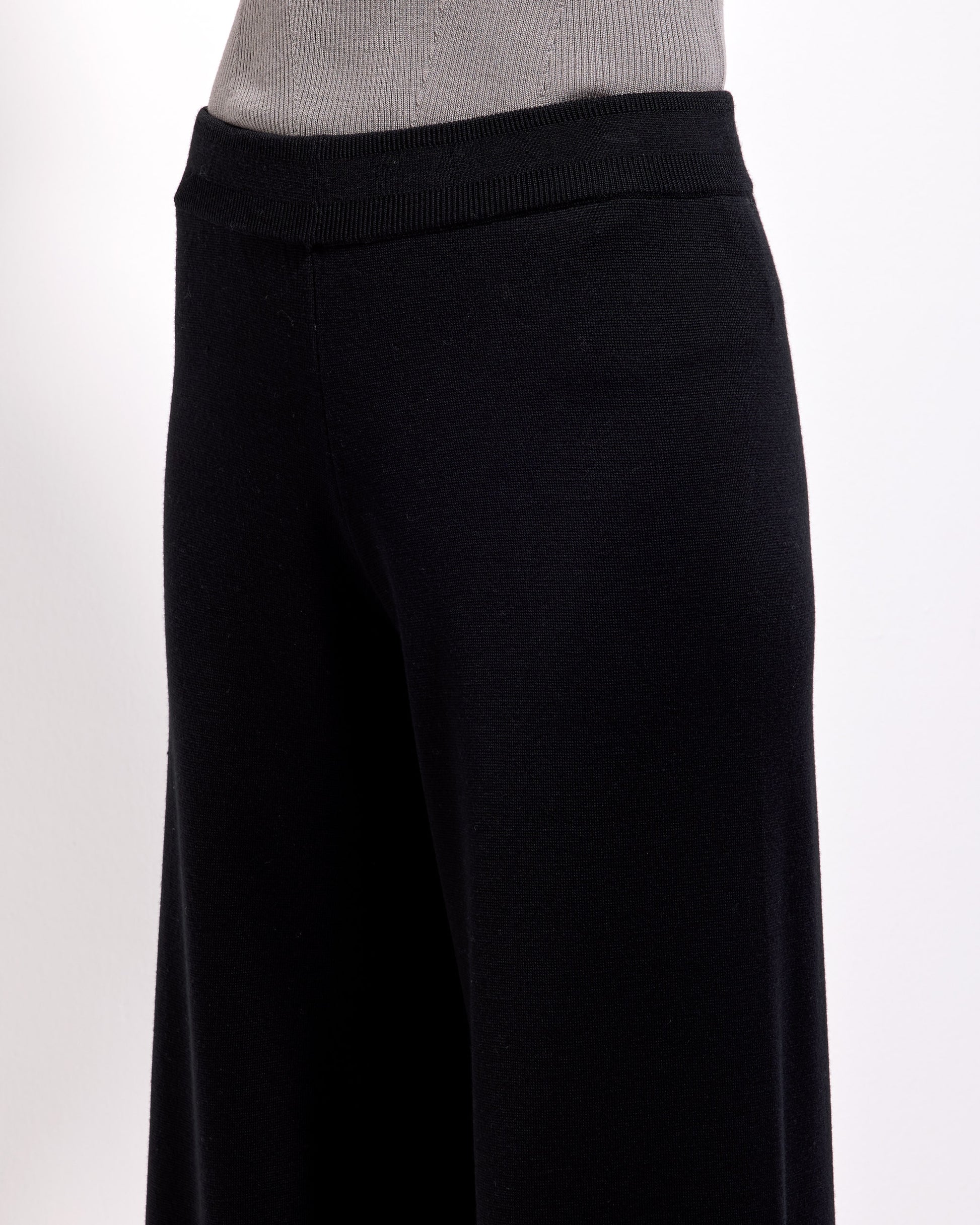 Pantalone palazzo punto milano royal merino nero 
