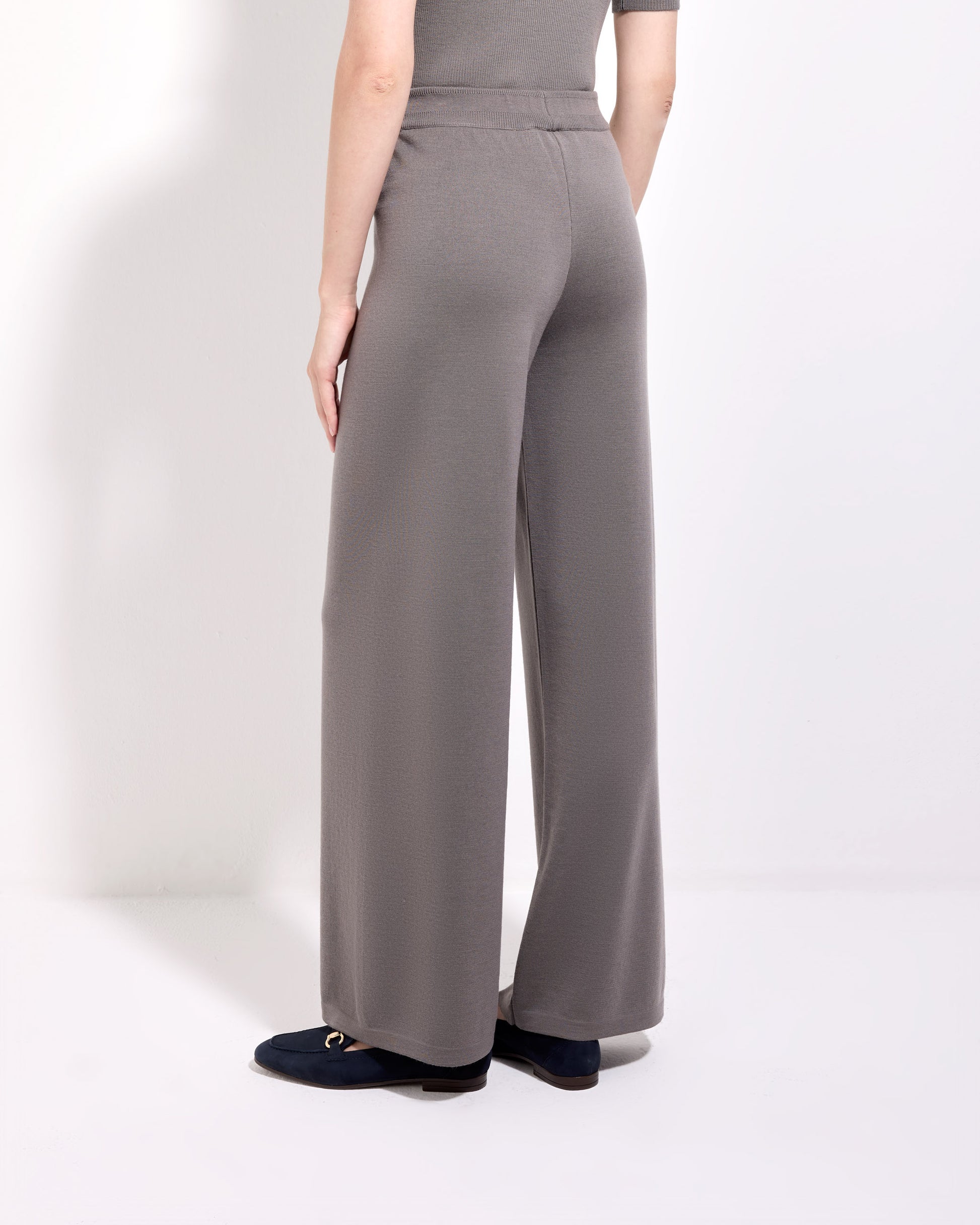 Pantalone palazzo punto milano royal merino tortora 