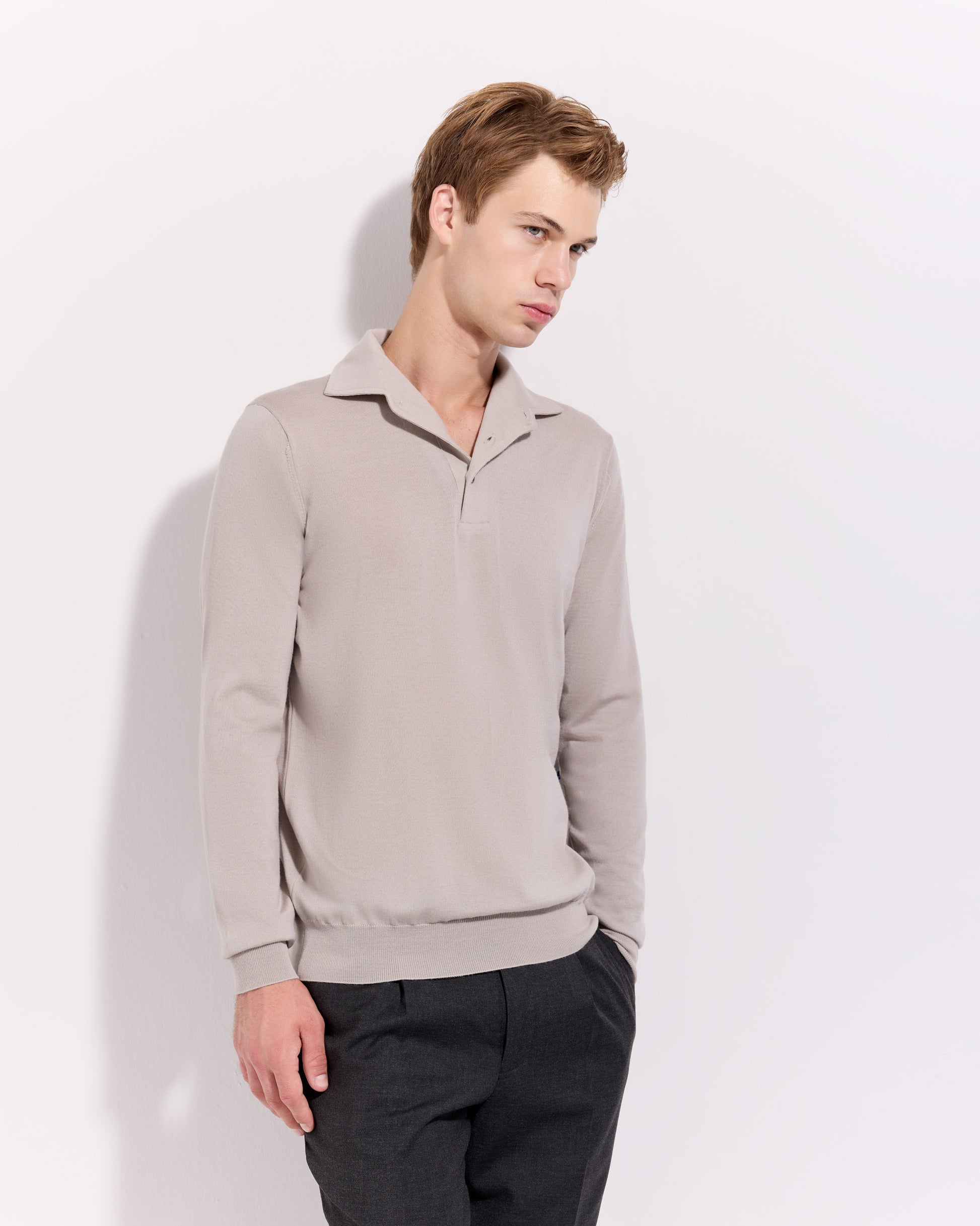 Polo collo con paramontura royal merino corda