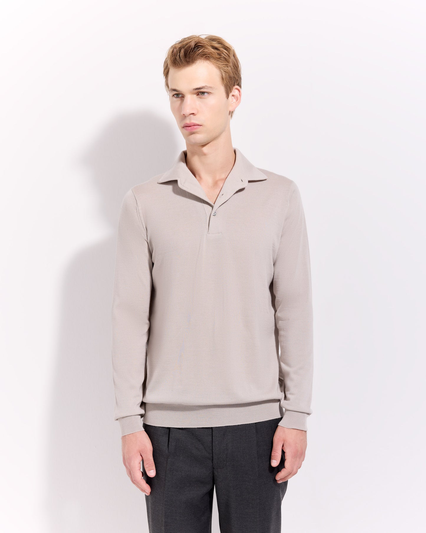 Polo collo con paramontura royal merino corda