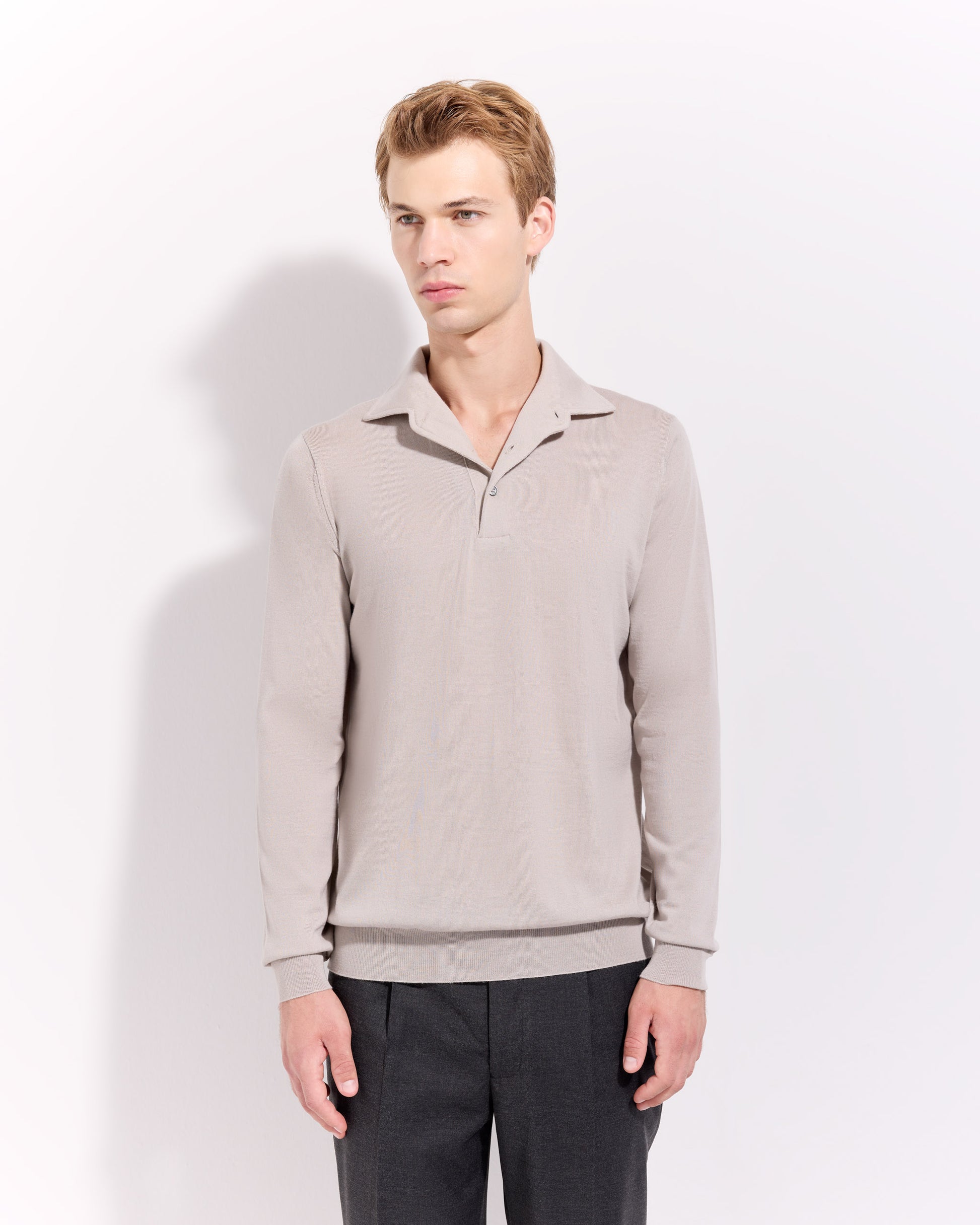Polo collo con paramontura royal merino corda