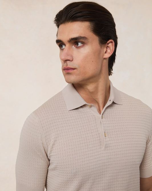 Polo Cotone Crepe Trama A Treccia
