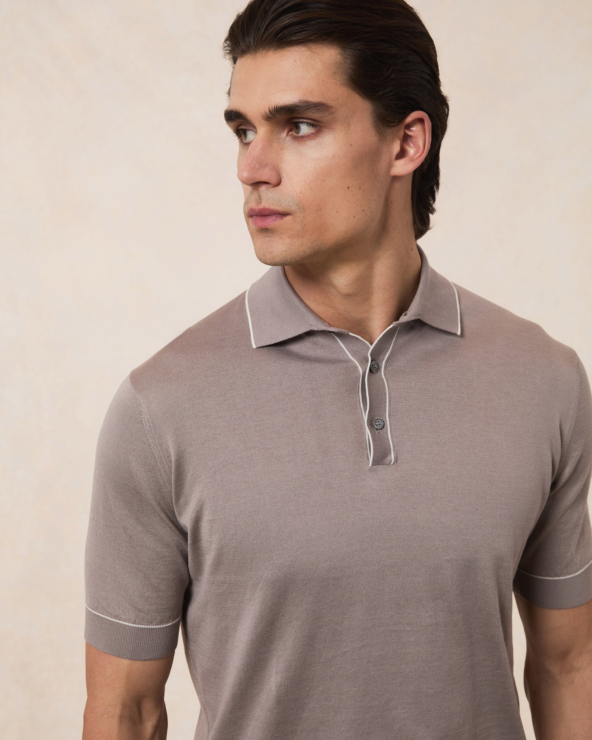 Polo Cotone Superlight Con Profili In Contrasto