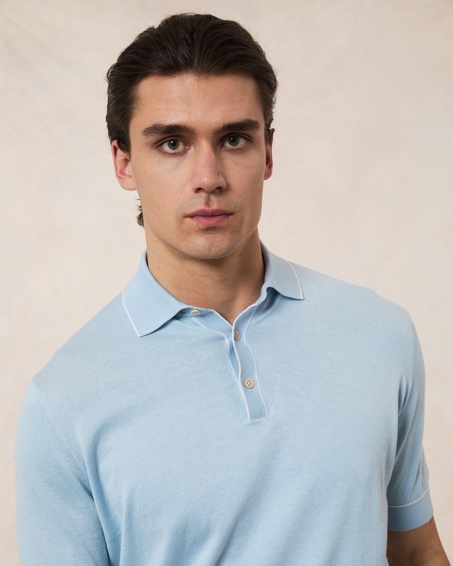 Polo Cotone Superlight Con Profili In Contrasto