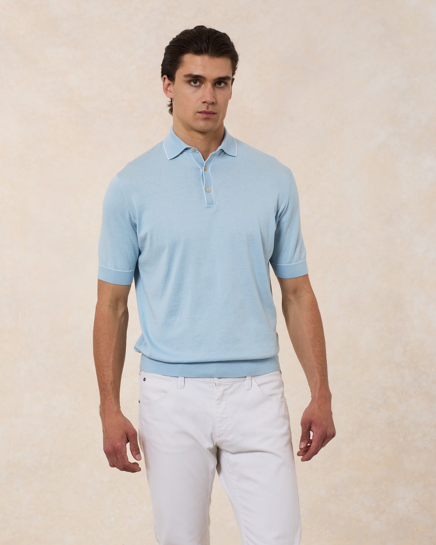 Polo Cotone Superlight Con Profili In Contrasto