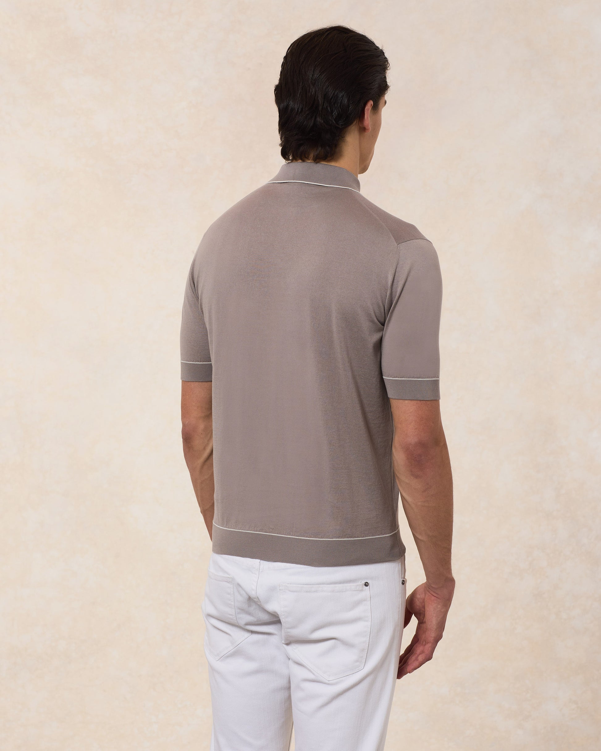 Polo Cotone Superlight Con Profili In Contrasto