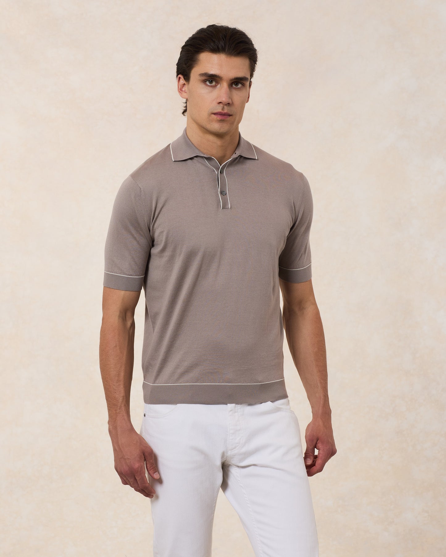 Polo Cotone Superlight Con Profili In Contrasto