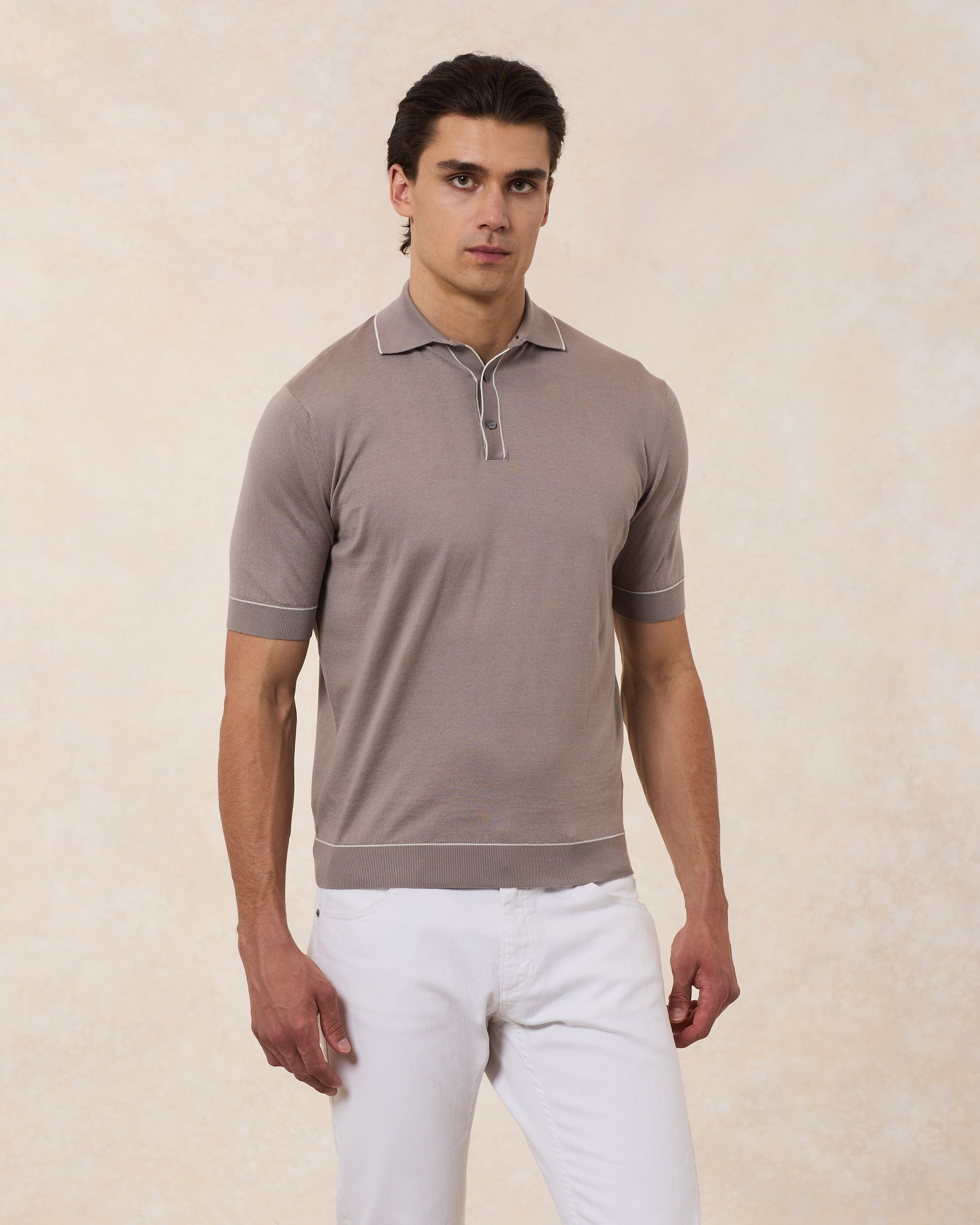 Polo Cotone Superlight Con Profili In Contrasto