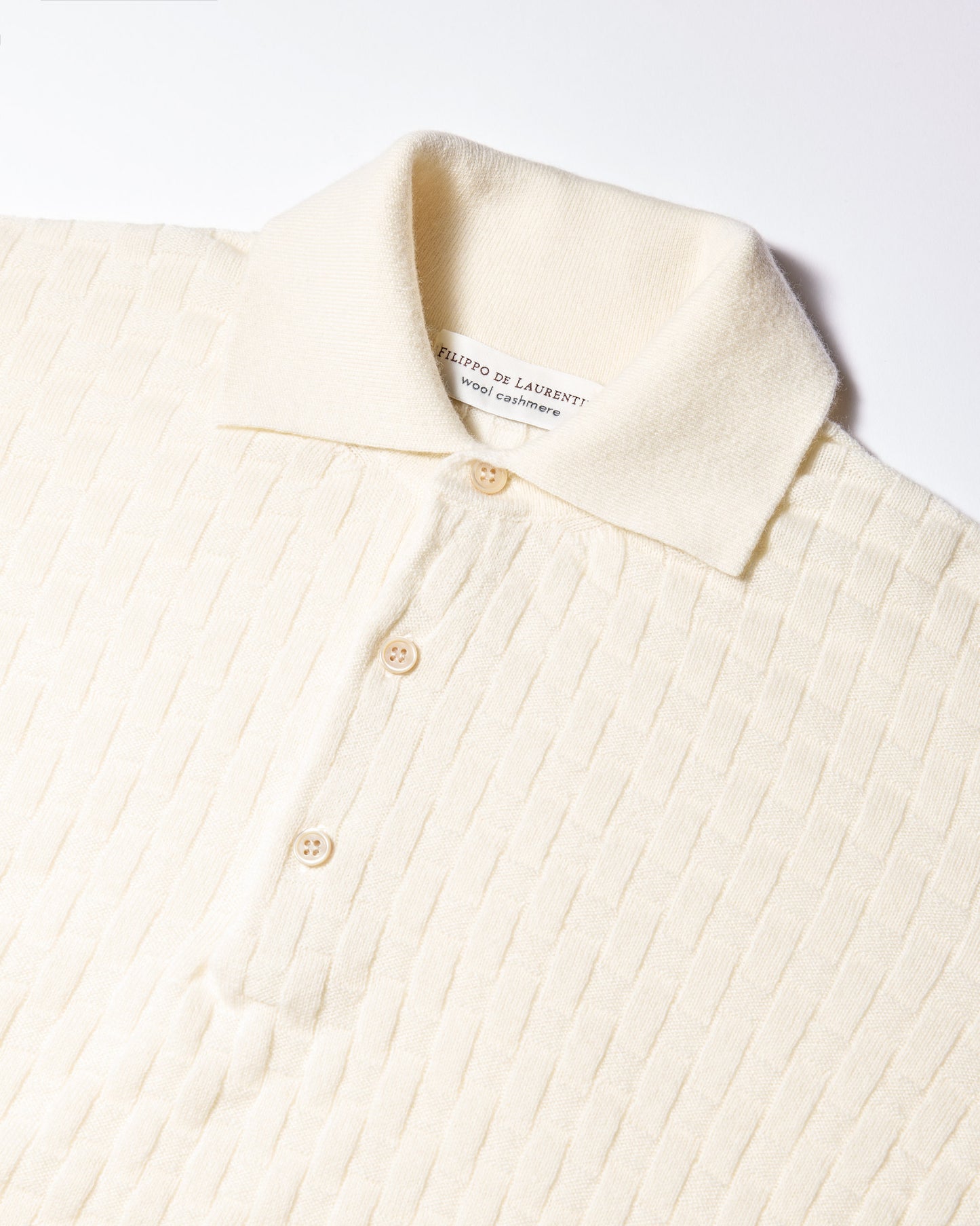 Polo lana cashmere bianco latte