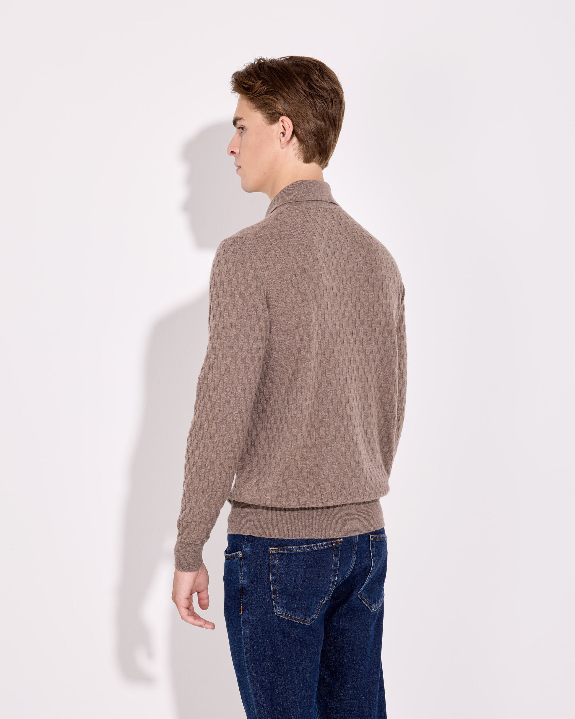 Polo lana cashmere tortora 