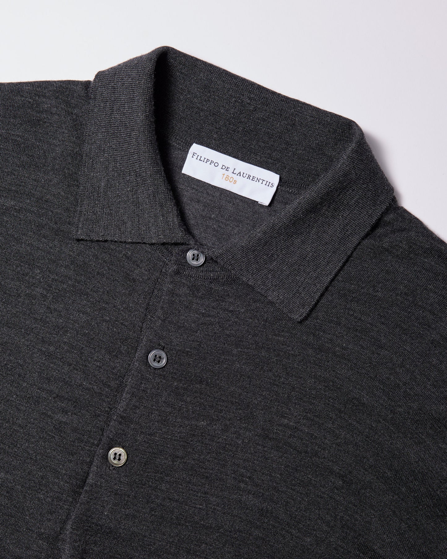 Polo manica lunga 180s merino antracite