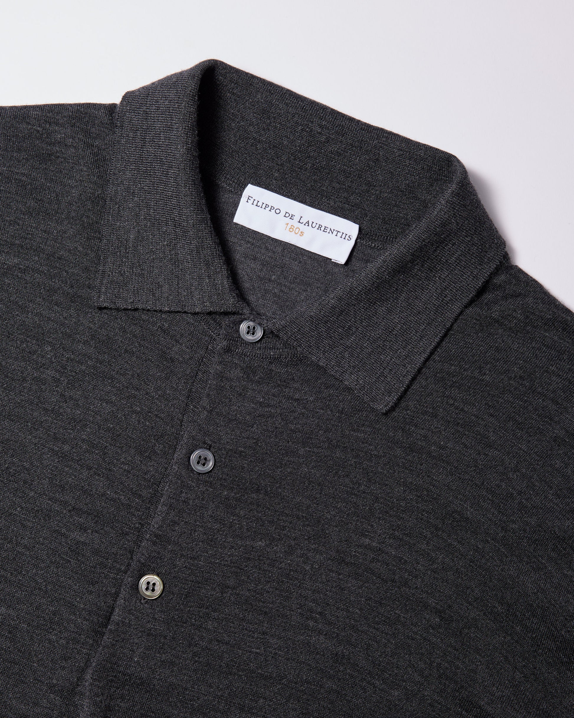 Polo manica lunga 180s merino antracite