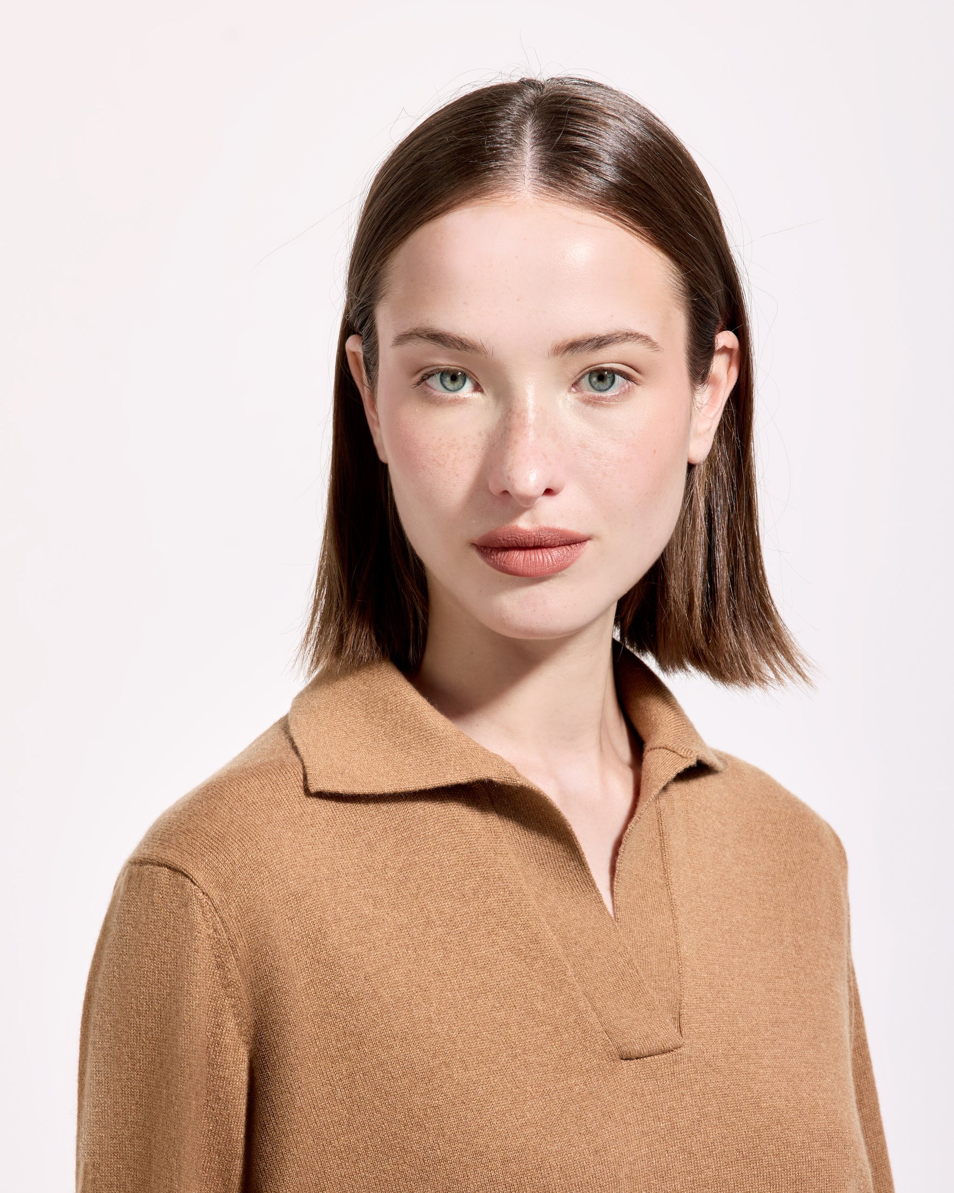 Polo skipper cashmere cammello scuro