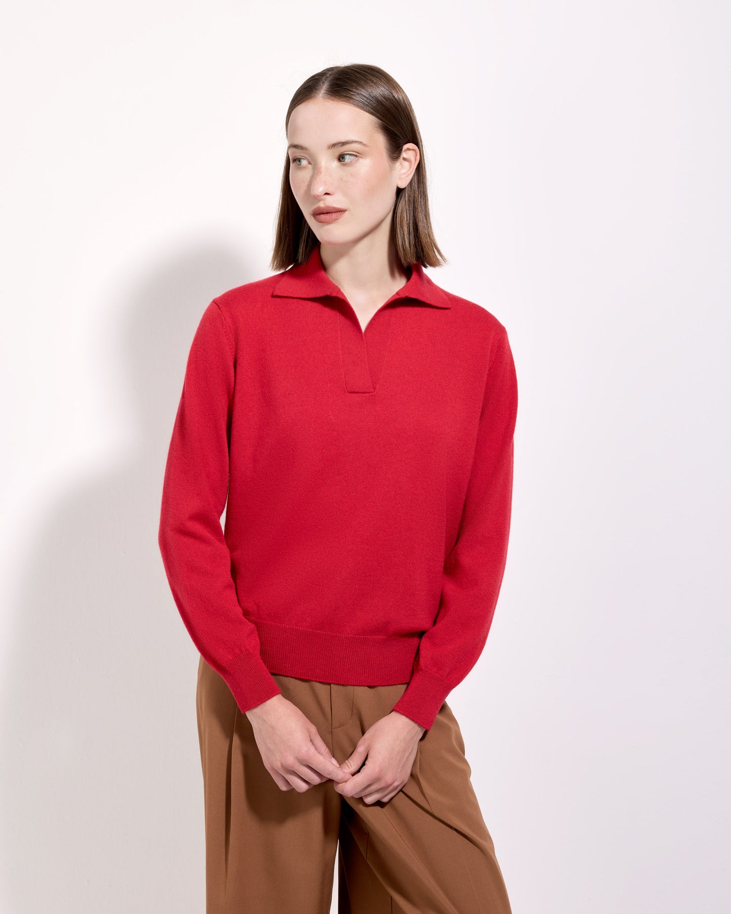 Polo skipper cashmere rosso fuoco