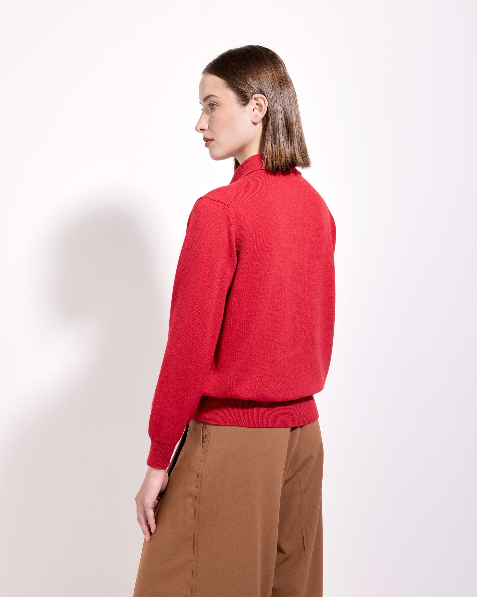Polo skipper cashmere rosso fuoco