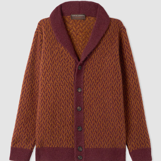 Cardigan sciallato manica lunga