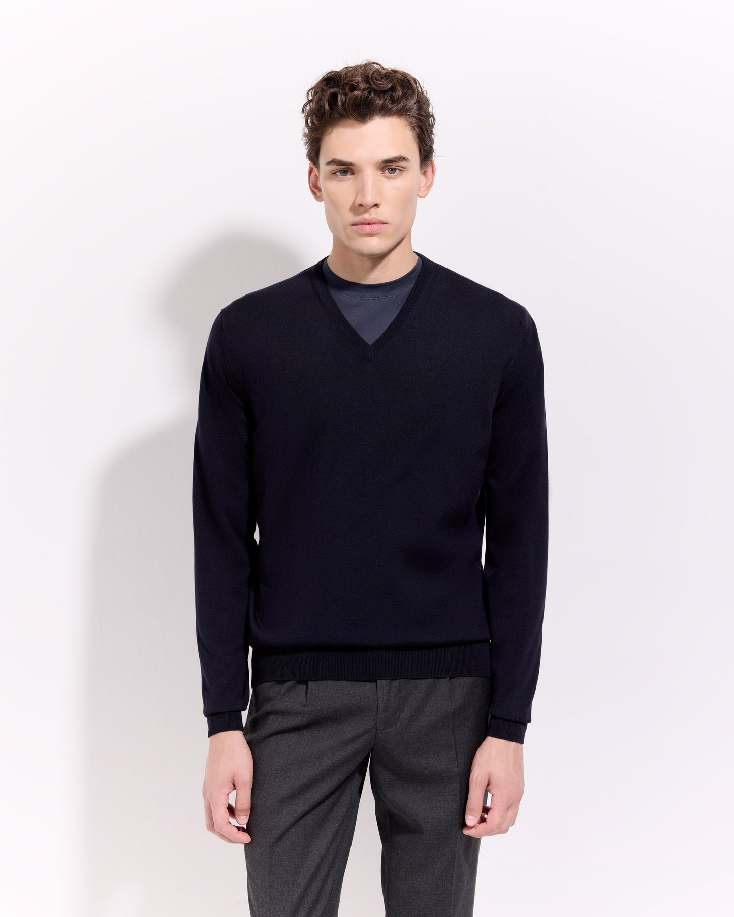 Scollo v royal merino blu navy