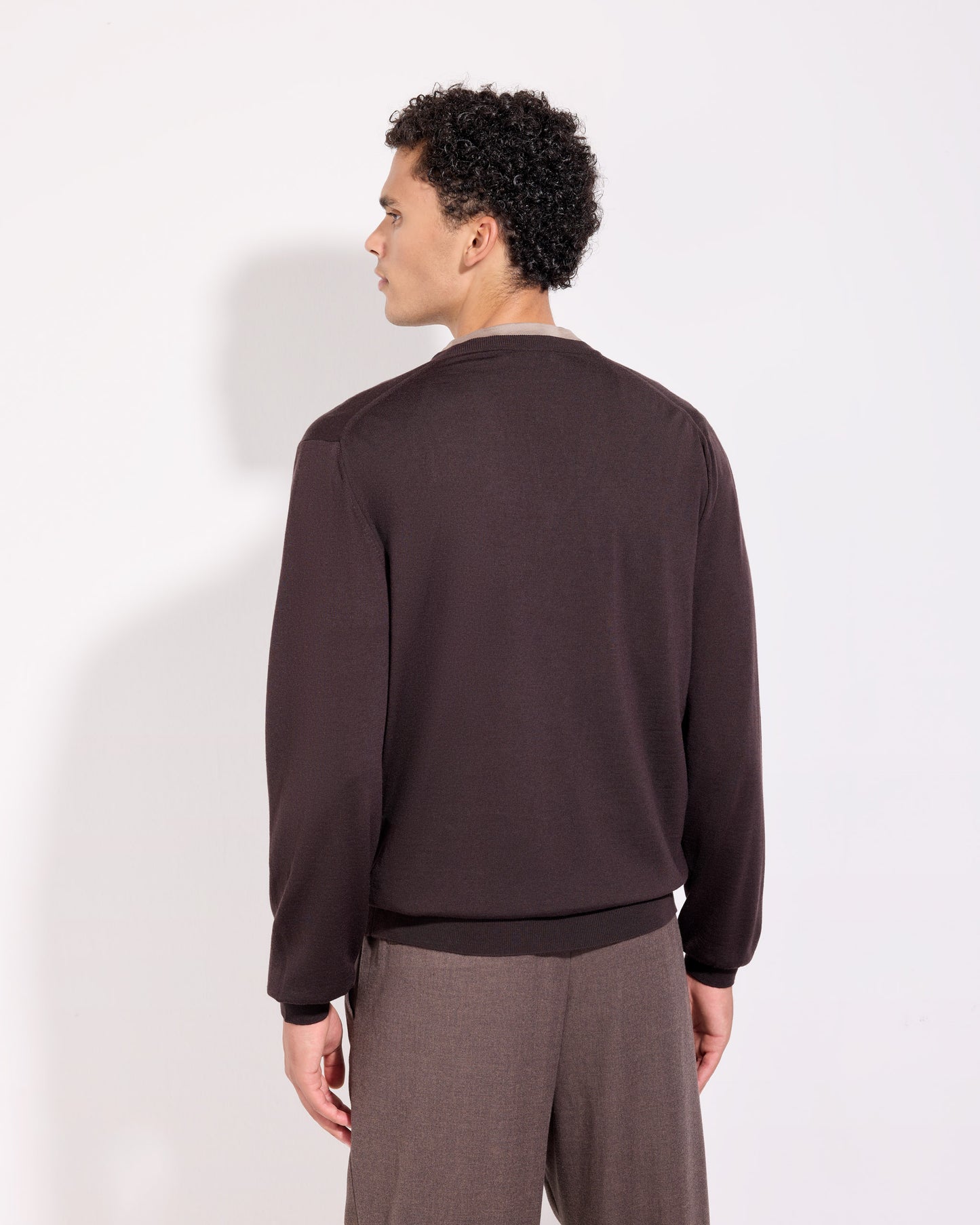 Scollo v royal merino caffè