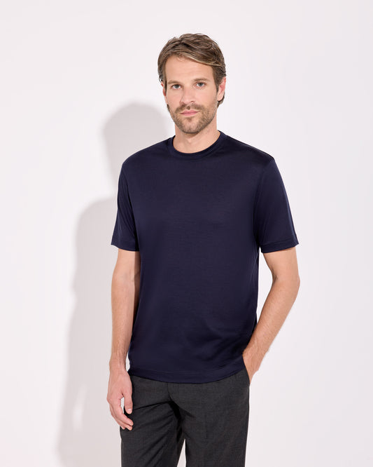 T-shirt royal merino blu navy