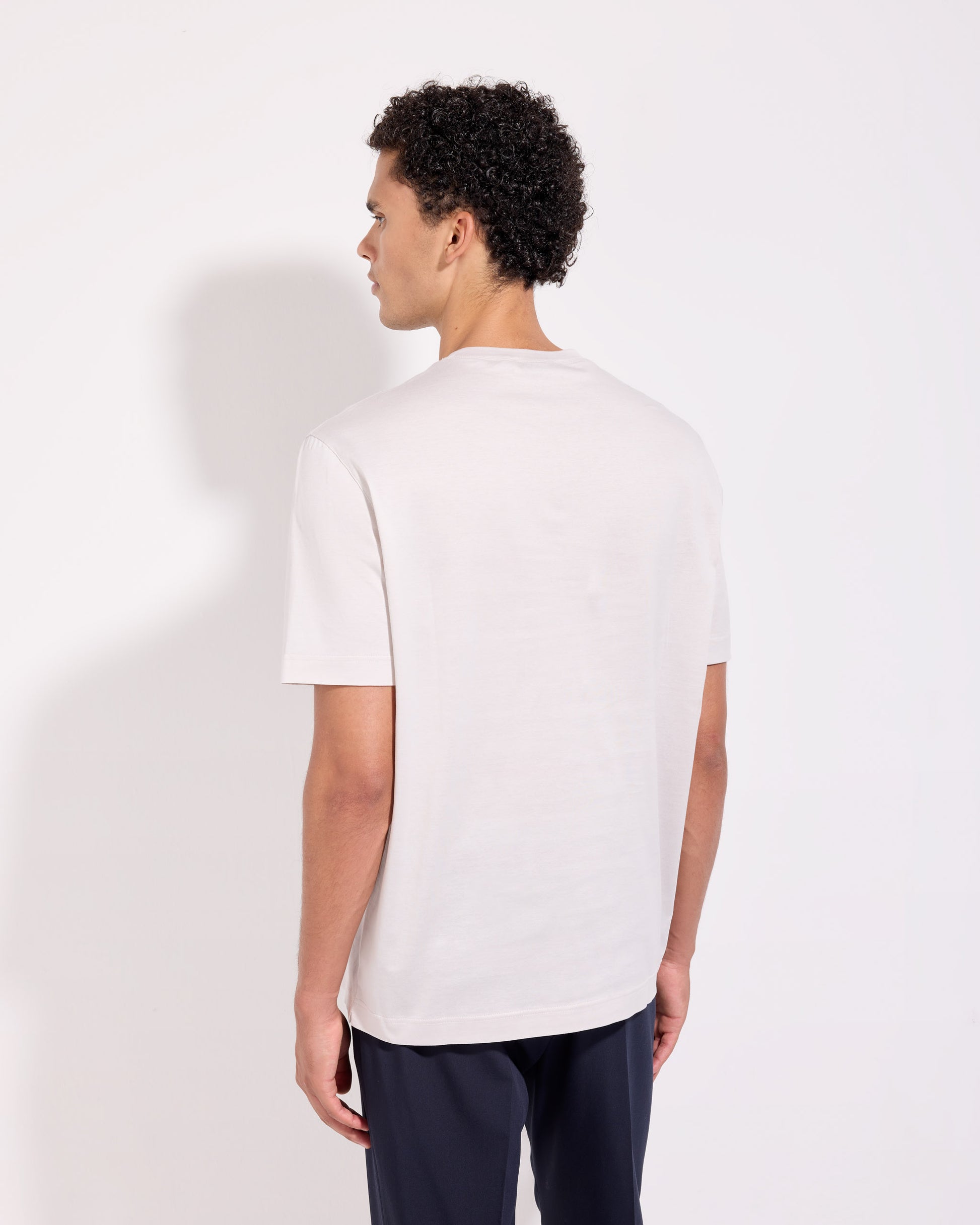 T-shirt supima jersey di cotone avorio