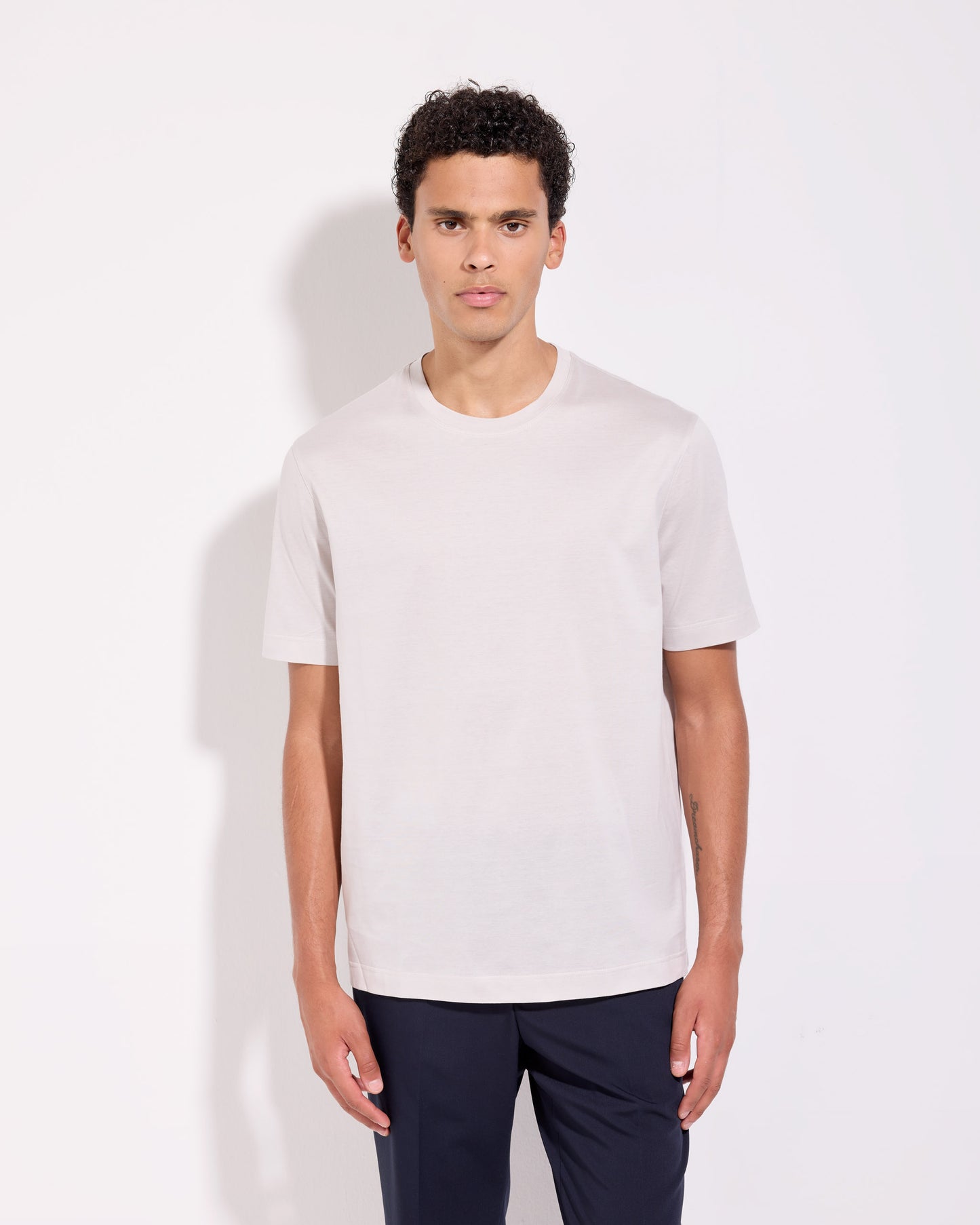 T-shirt supima jersey di cotone avorio