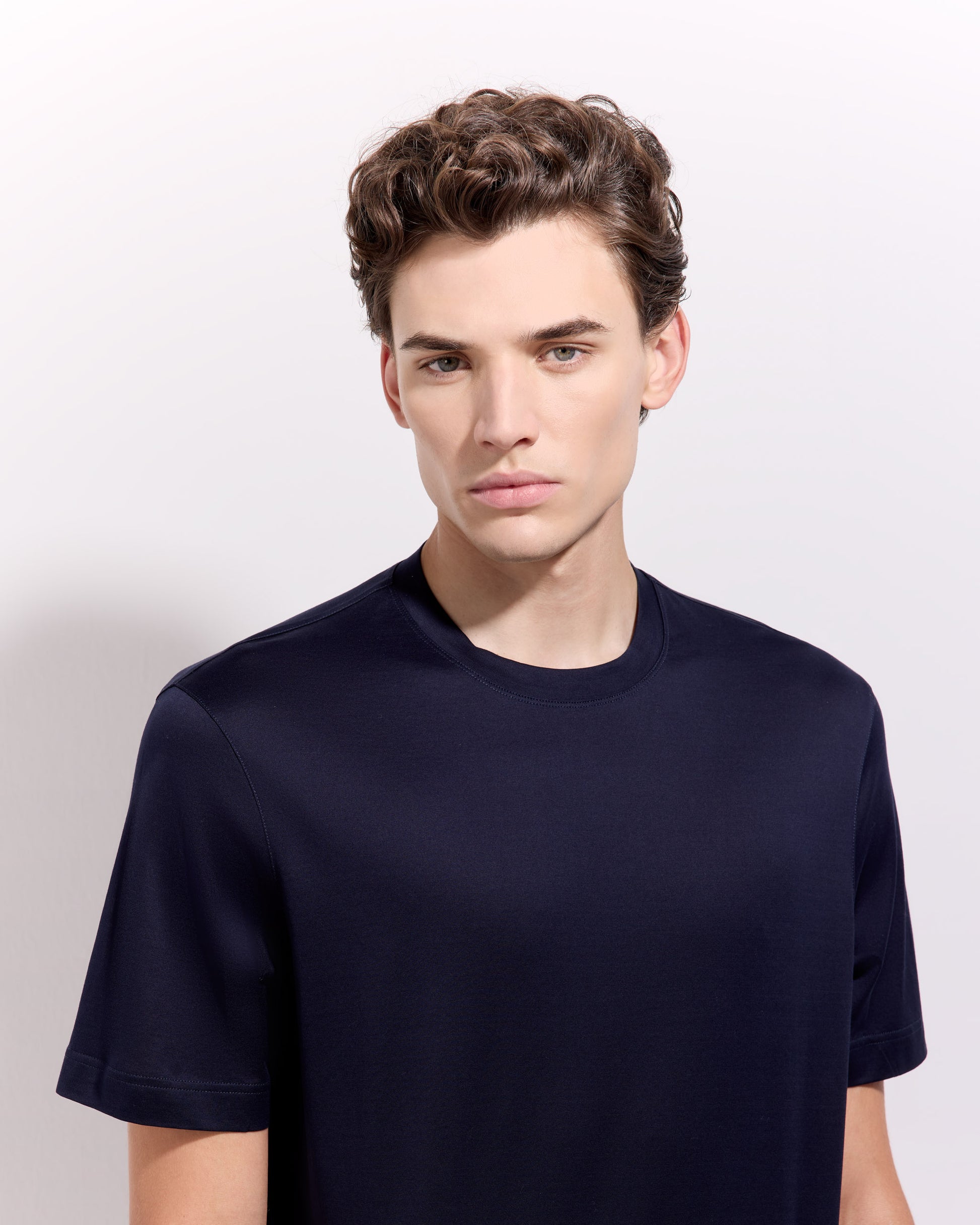 T-shirt supima jersey di cotone blu navy