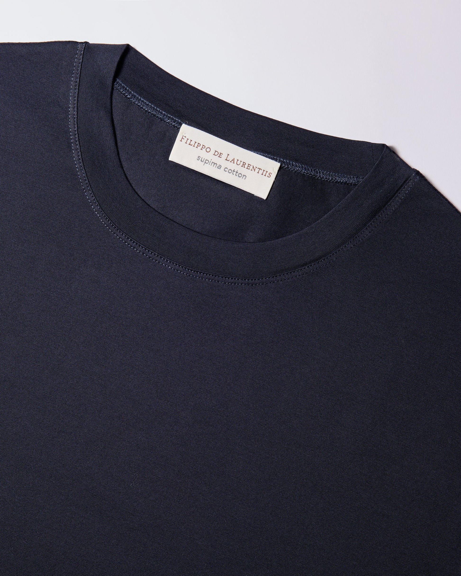 T-shirt supima jersey di cotone blu navy