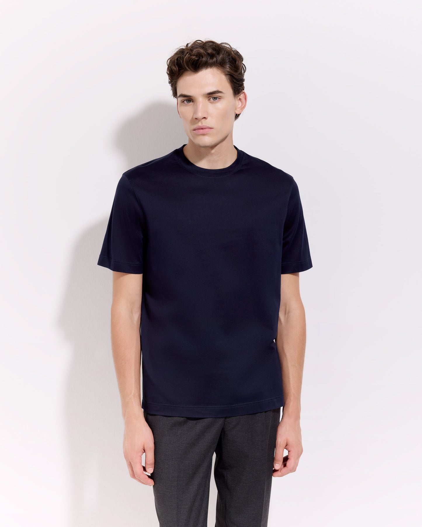 T-shirt supima jersey di cotone blu navy
