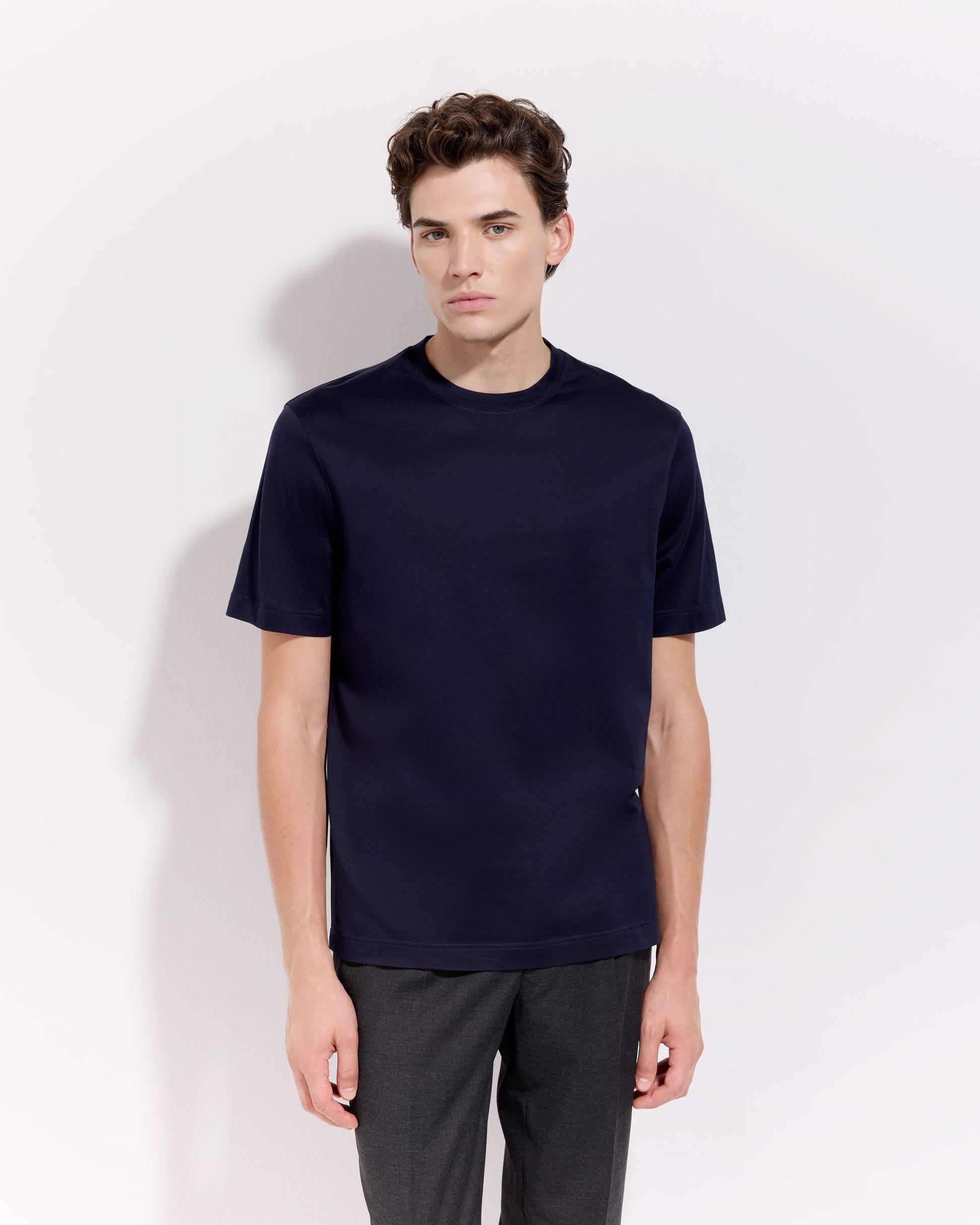 T-shirt supima jersey di cotone blu navy