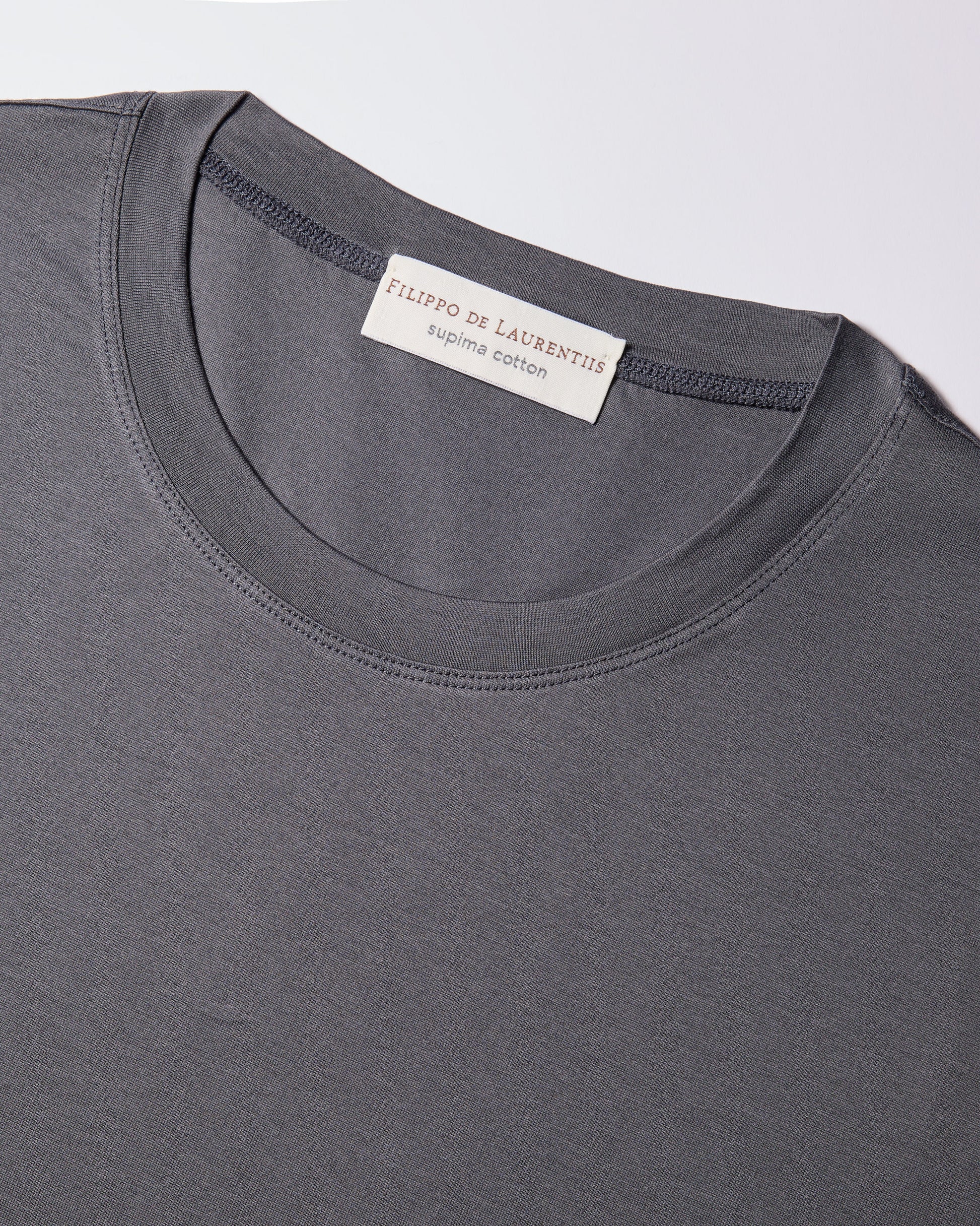 T-shirt supima jersey di cotone grigio ferro