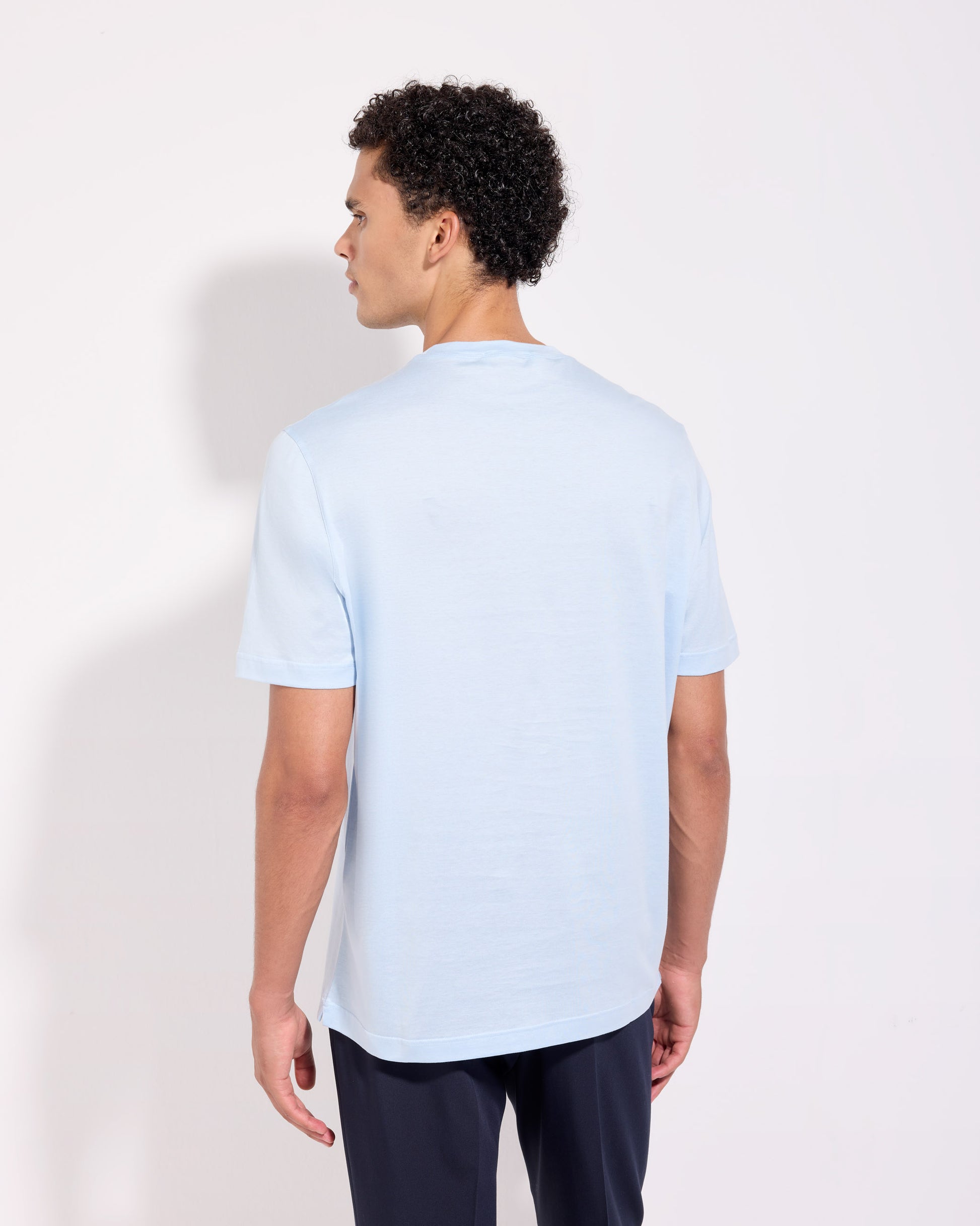 T-shirt supima jersey di cotone grigio polvere