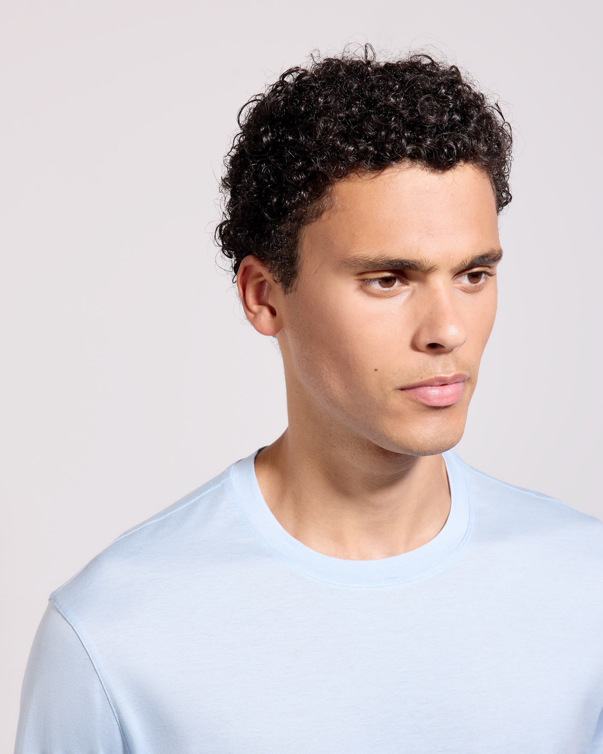 T-shirt supima jersey di cotone grigio polvere