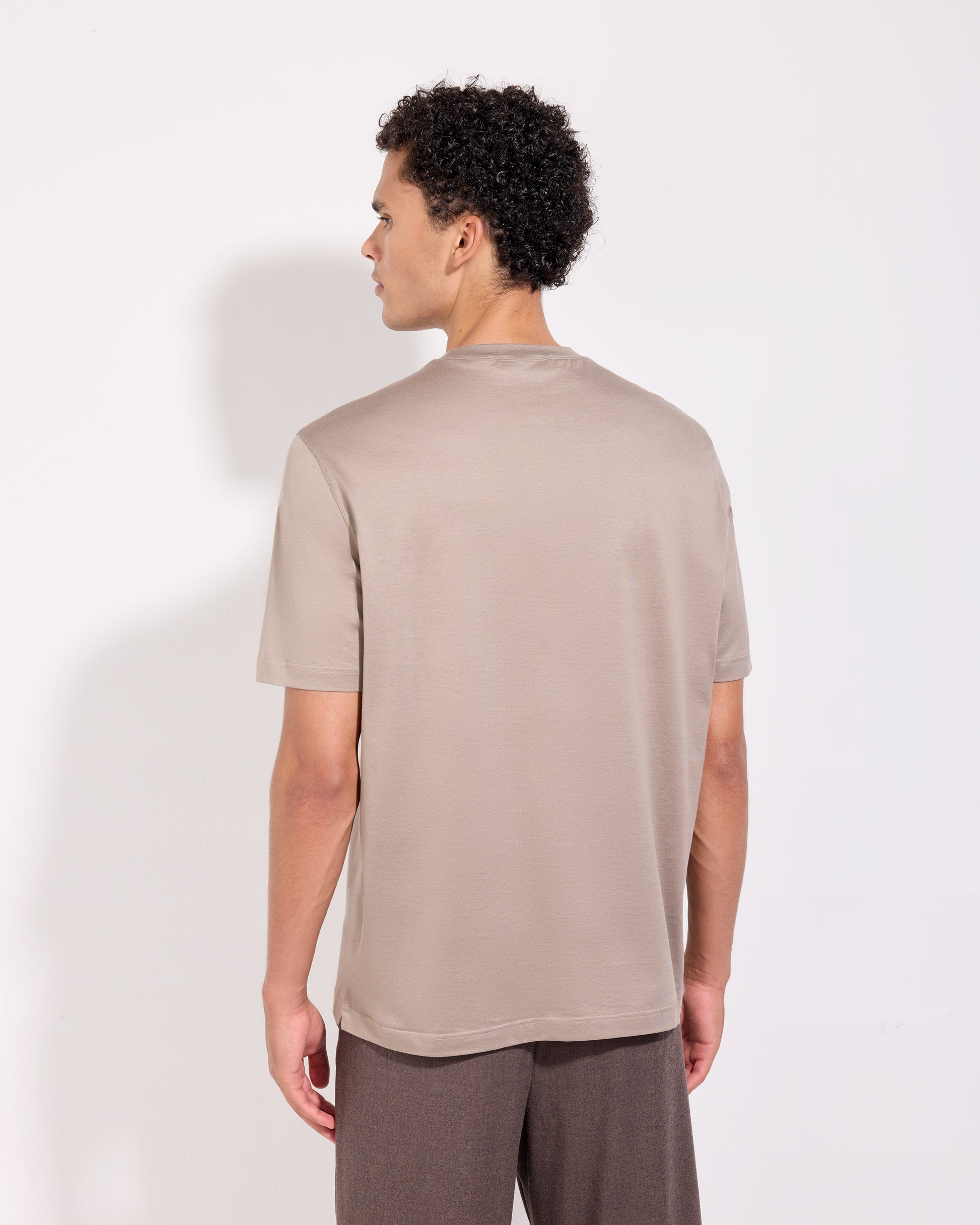 T-shirt supima jersey di cotone tortora