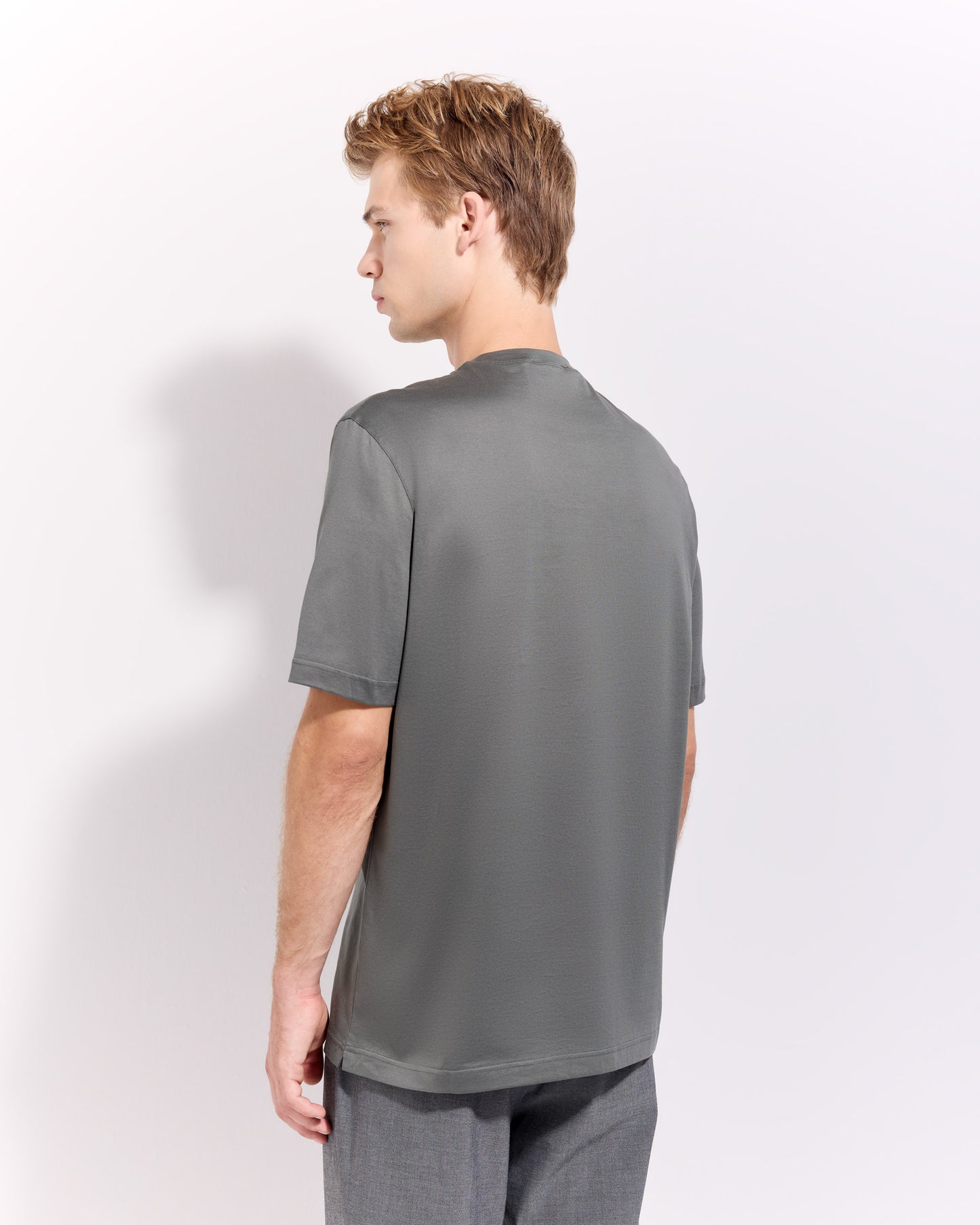T-shirt supima jersey di cotone verde militare
