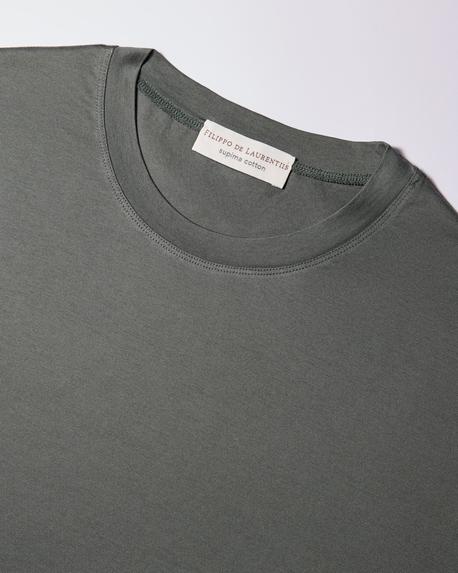 T-shirt supima jersey di cotone verde militare