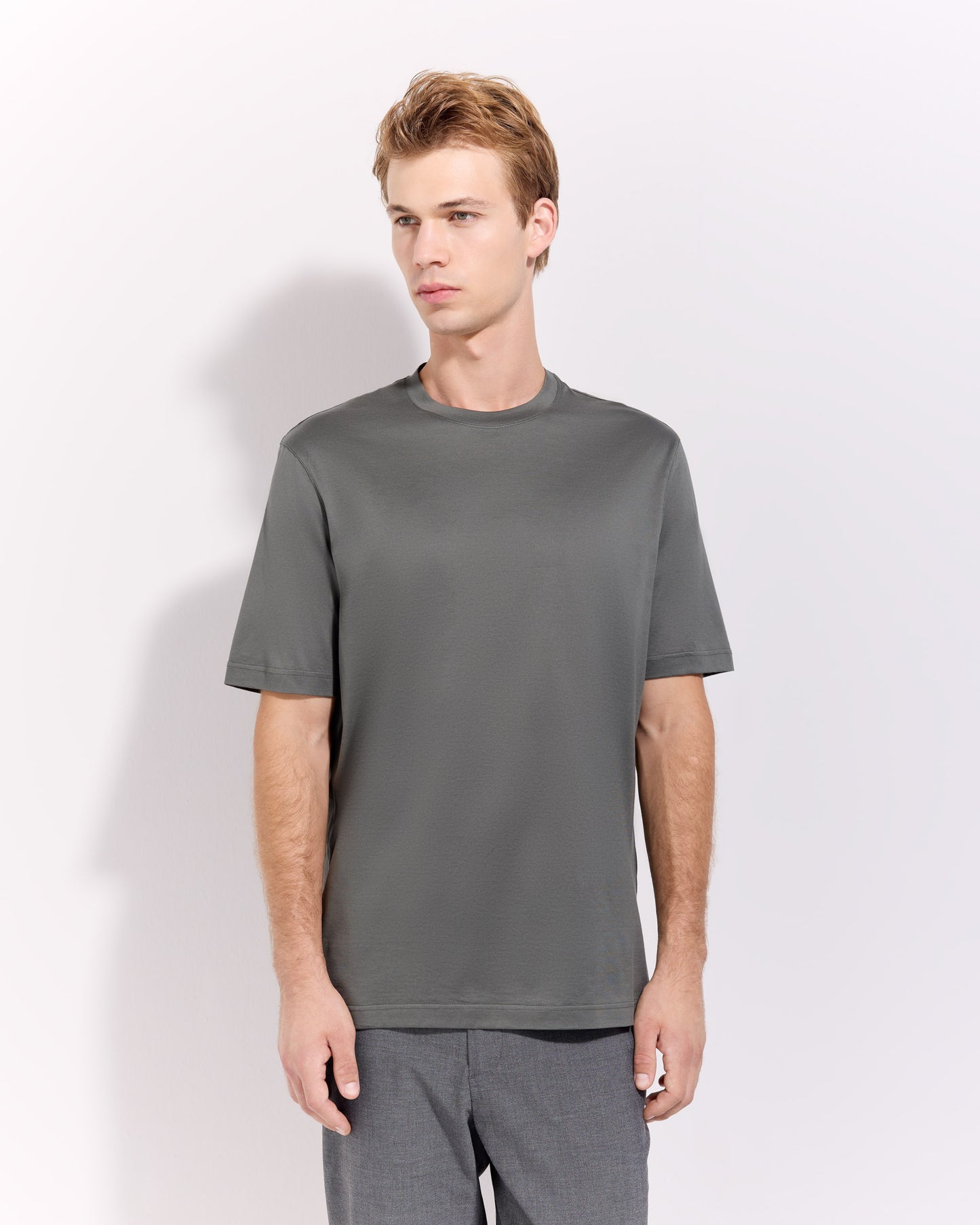 T-shirt supima jersey di cotone verde militare